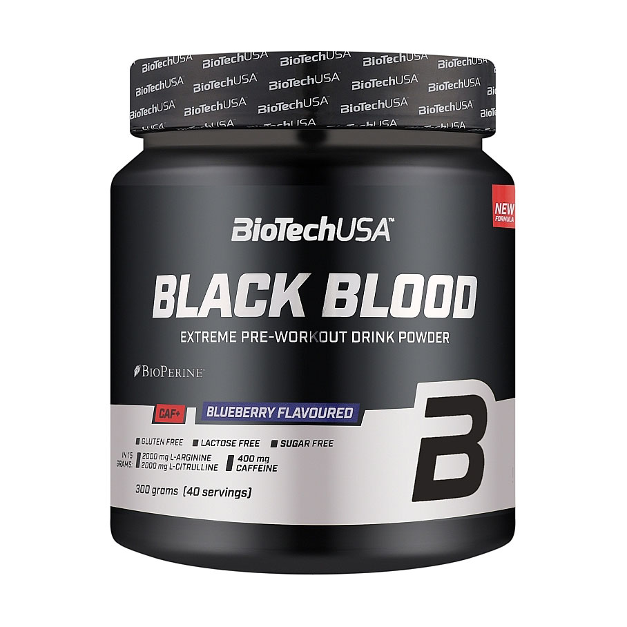 

Передтренувальний комплекс BioTech USA Black Blood CAF+ Чорниця, в порошку, 300 г