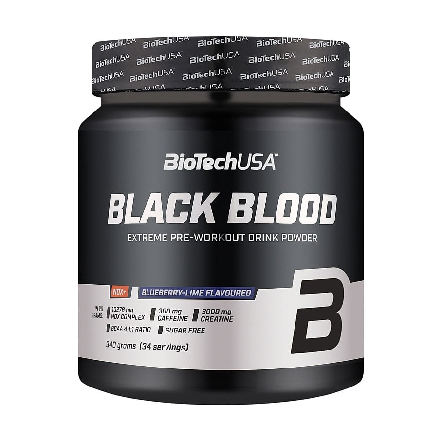 

Передтренувальний комплекс BioTechUSA Black Blood NOX+ Чорниця та лайм, в порошку, 340 г