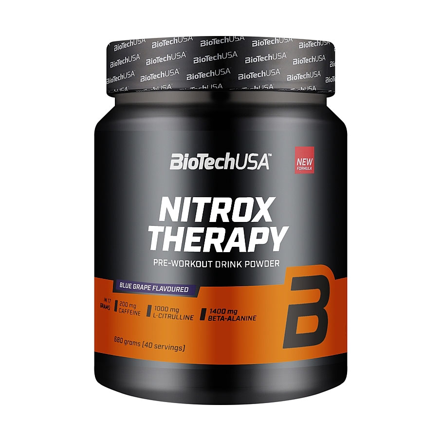 

Передтренувальний комплекс BioTechUSA Nitrox Therapy Виноград, в порошку, 680 г