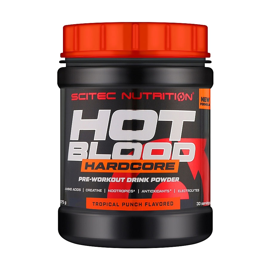 

Передтренувальний комплекс Scitec Nutrition Hot Blood Hardcore Тропічний пунш, в порошку, 375 г
