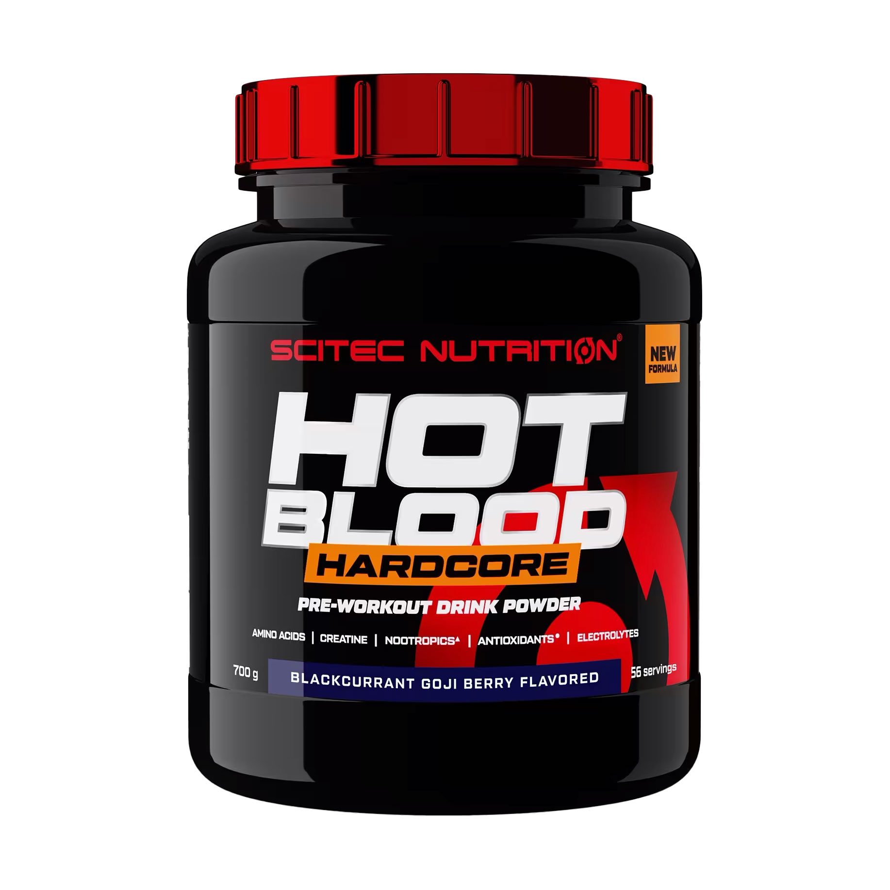 

Передтренувальний комплекс Scitec Nutrition Hot Blood Hardcore Чорна смородина та ягоди годжі, в порошку, 700 г