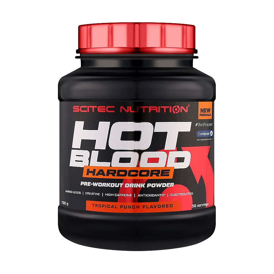 

Передтренувальний комплекс Scitec Nutrition Hot Blood Hardcore Тропічний пунш, в порошку, 700 г