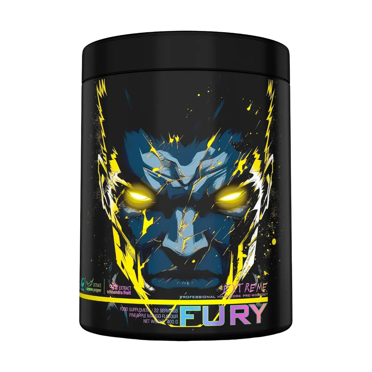 

Передтренувальний комплекс Genius Nutrition Fury Extreme Ананас та манго, в порошку, 400 г