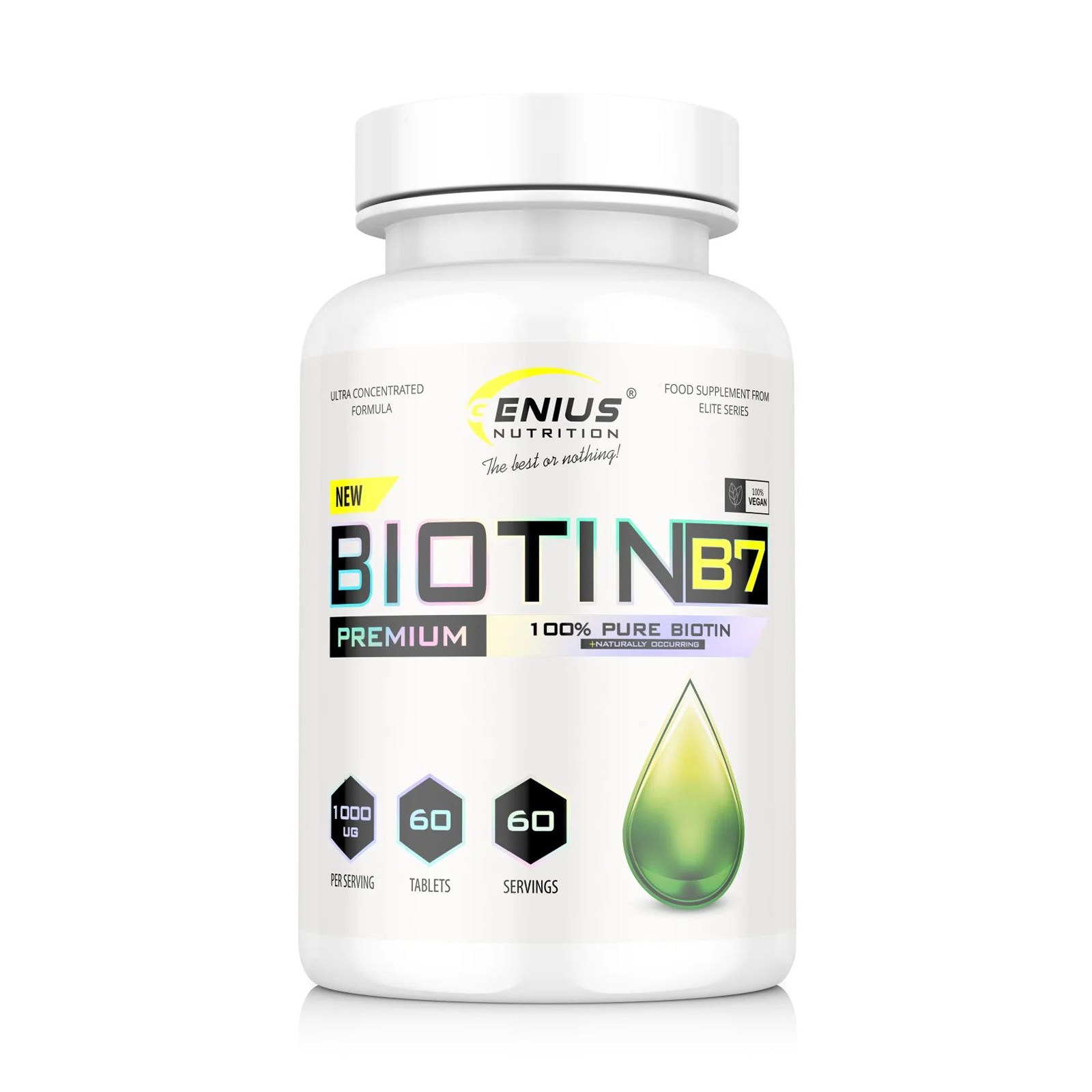 

Уцінка! Біотин B7 Genius Nutrition Biotin B7, 60 таблеток