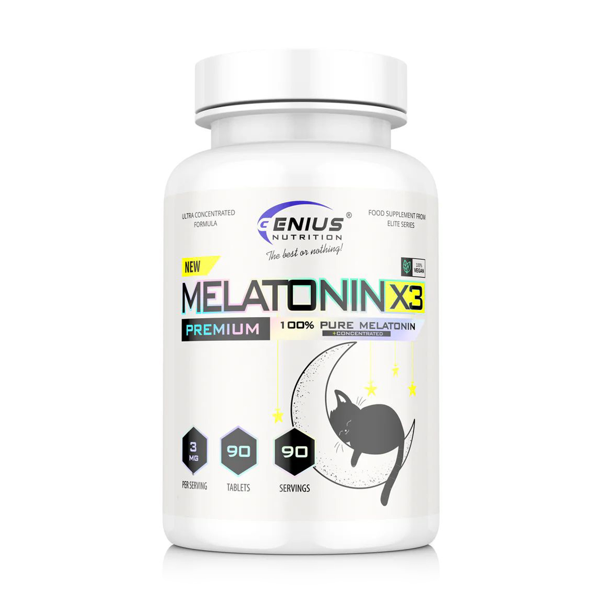 

Мелатонін Genius Nutrition Melatonin-X3 3 мг, 90 таблеток
