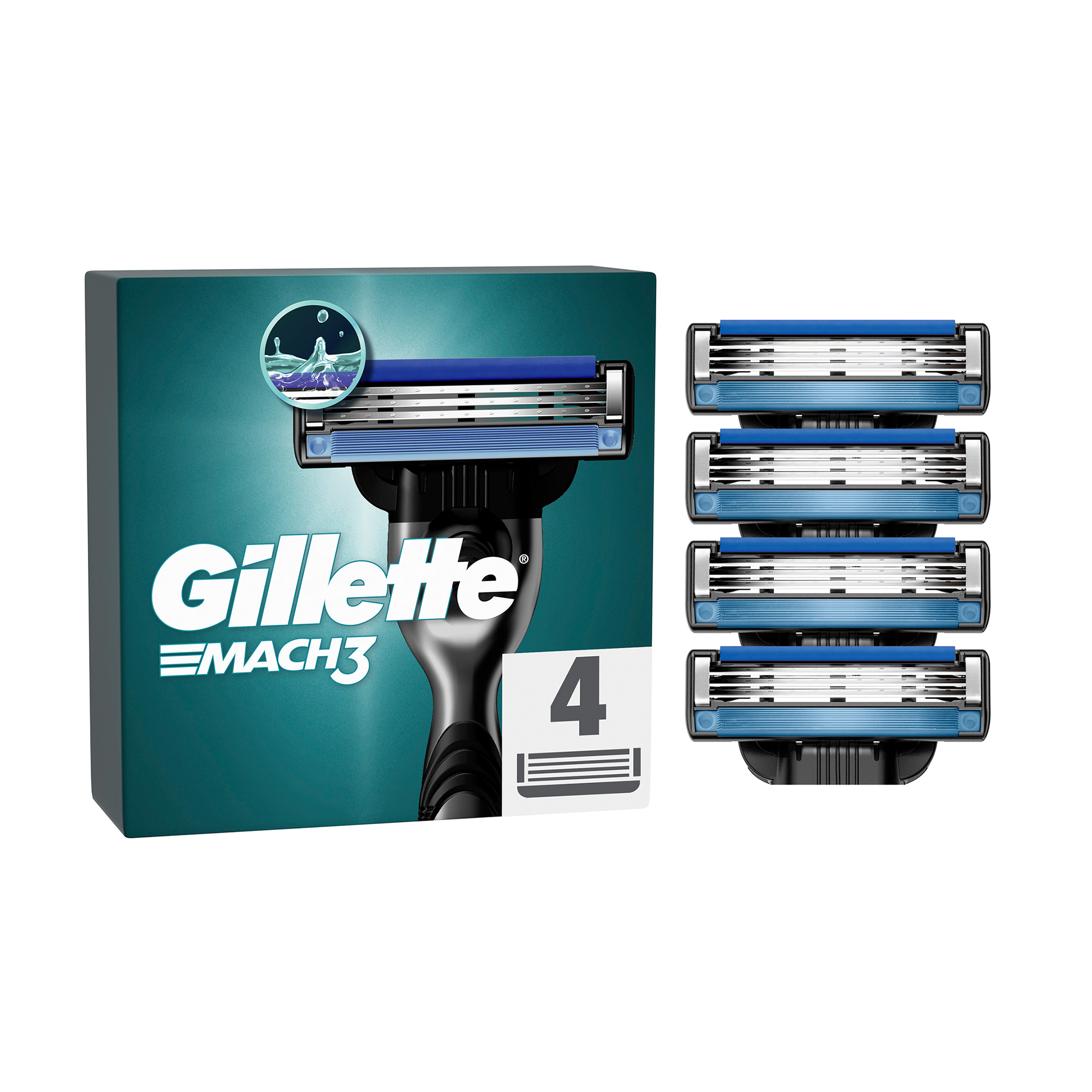 

Уцінка! Змінні картриджі для гоління Gillette Mach 3, чоловічі, 4 шт