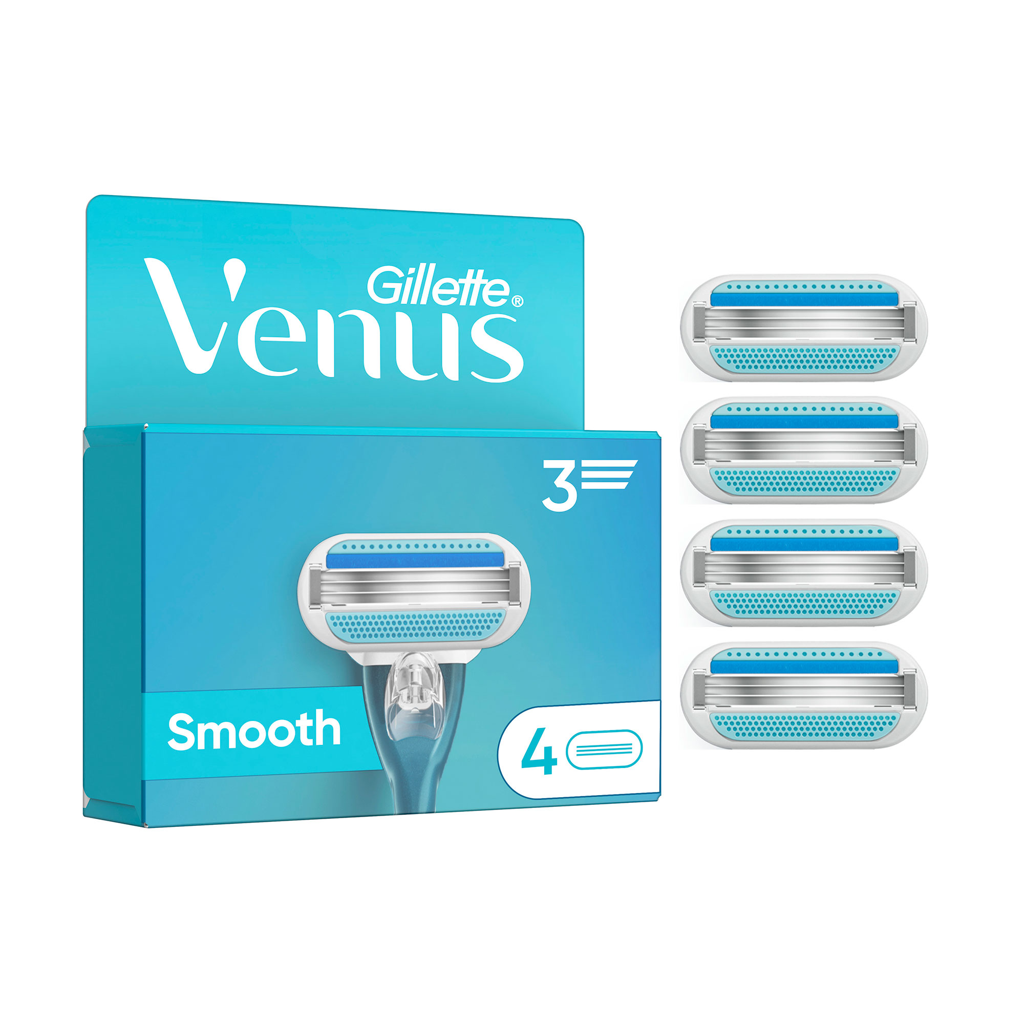 

Змінні картриджі для гоління жіночі (леза) Gillette Venus Smooth, 4 шт