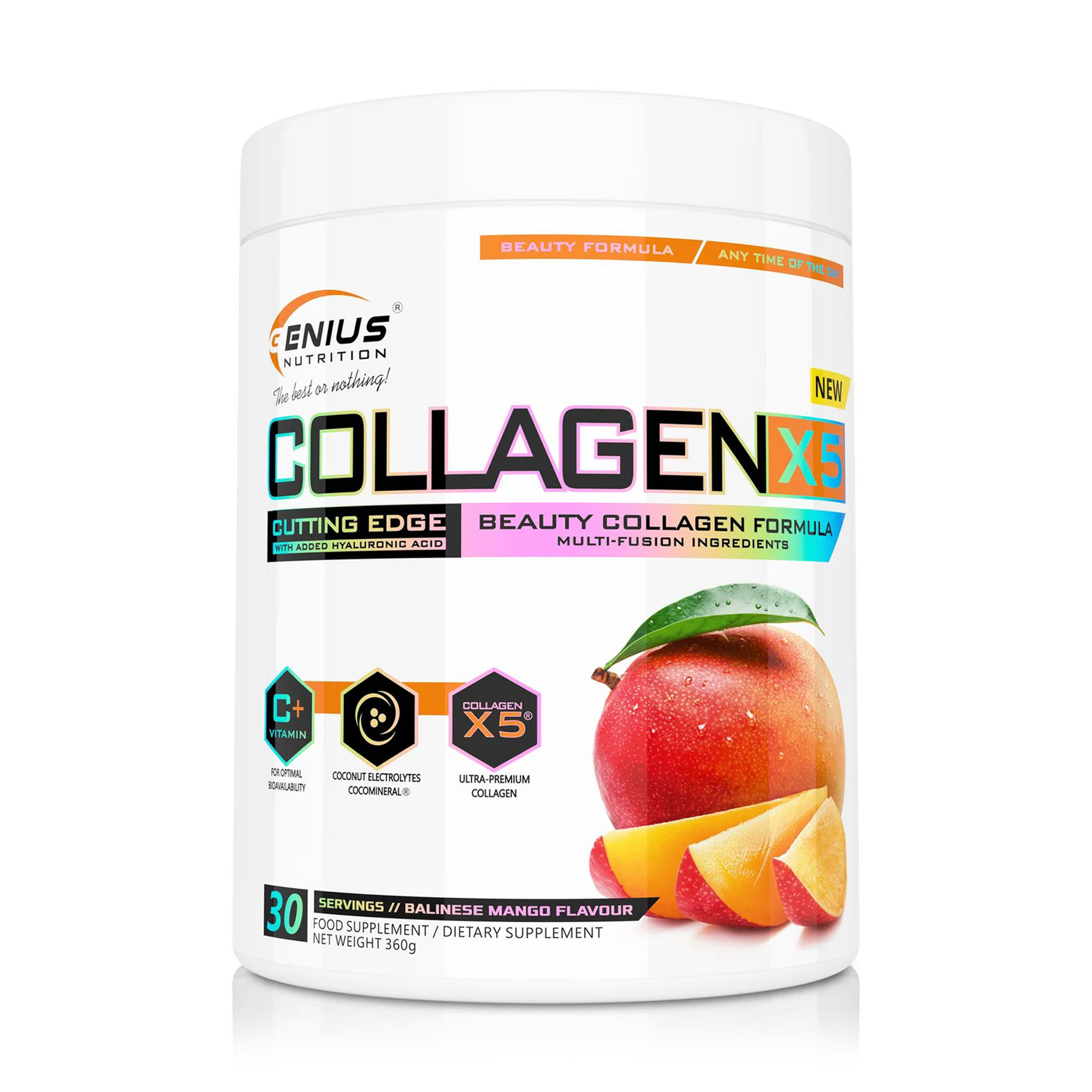 

Колаген Genius Nutrition Collagen-X5 Манго, в порошку, 360 г
