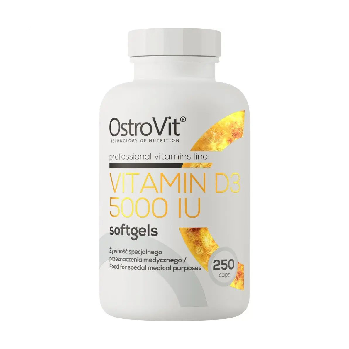 

Вітамін Д3 OstroVit Vitamin D3 5000, 250 гелевих капсул