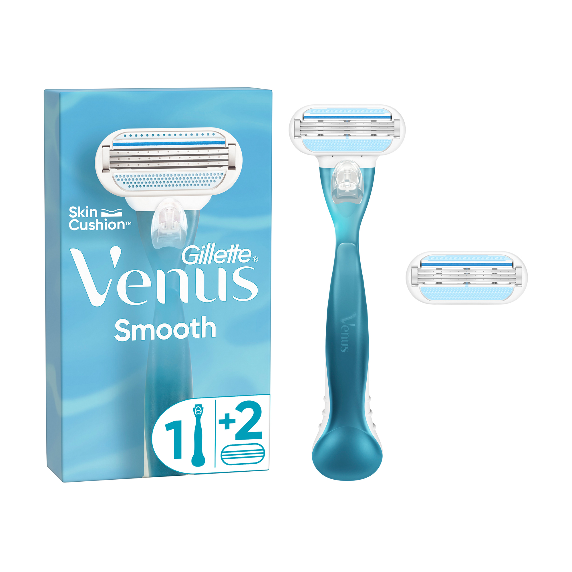 

Уцінка! Станок для гоління Gillette Venus Smooth жіночий, з 2 змінними картриджами, 1 шт