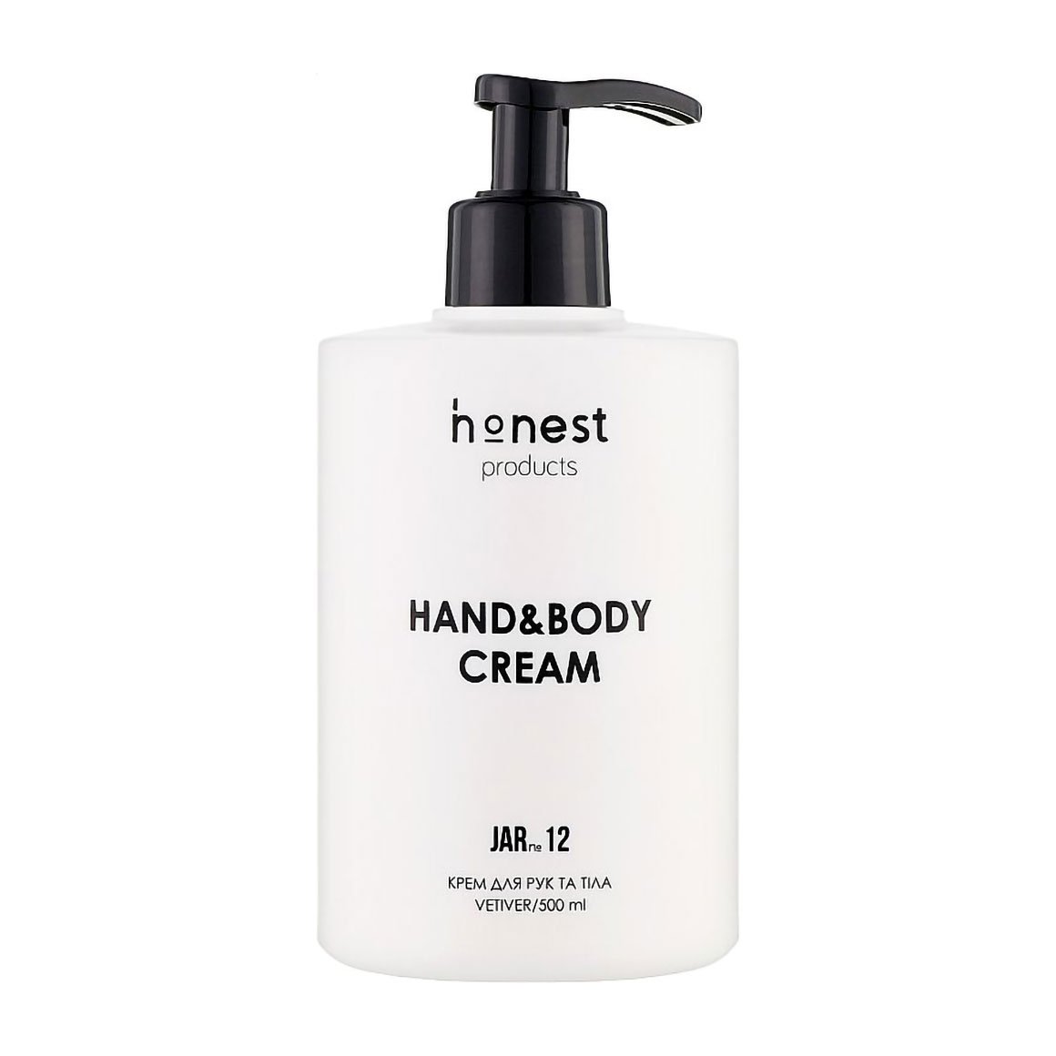 

Зволожувальний крем для рук та тіла Honest Products Jar 12 Hand & Body Cream Vetiver, 500 мл
