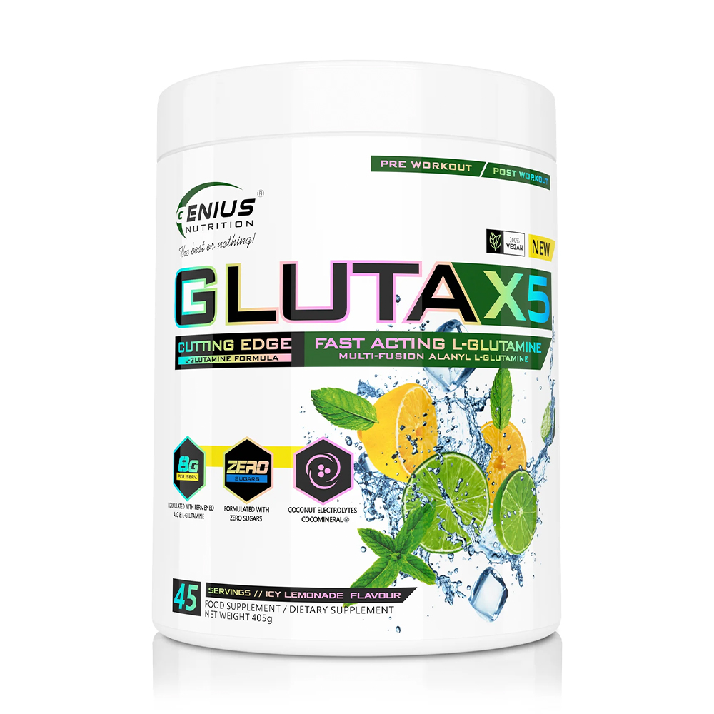 

Глютамін Genius Nutrition Gluta-X5 Холодний лимонад, в порошку, 405 г