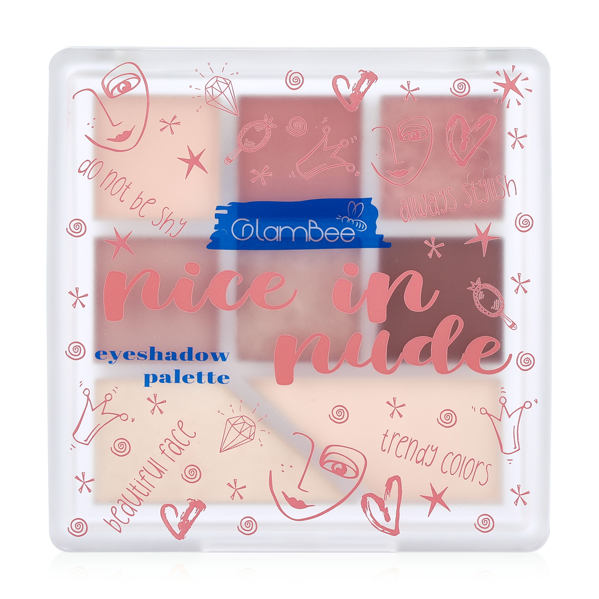 

Уцінка! Палетка тіней для повік GlamBee Nice in Nude Eyeshadow тон 01, 6.5 г