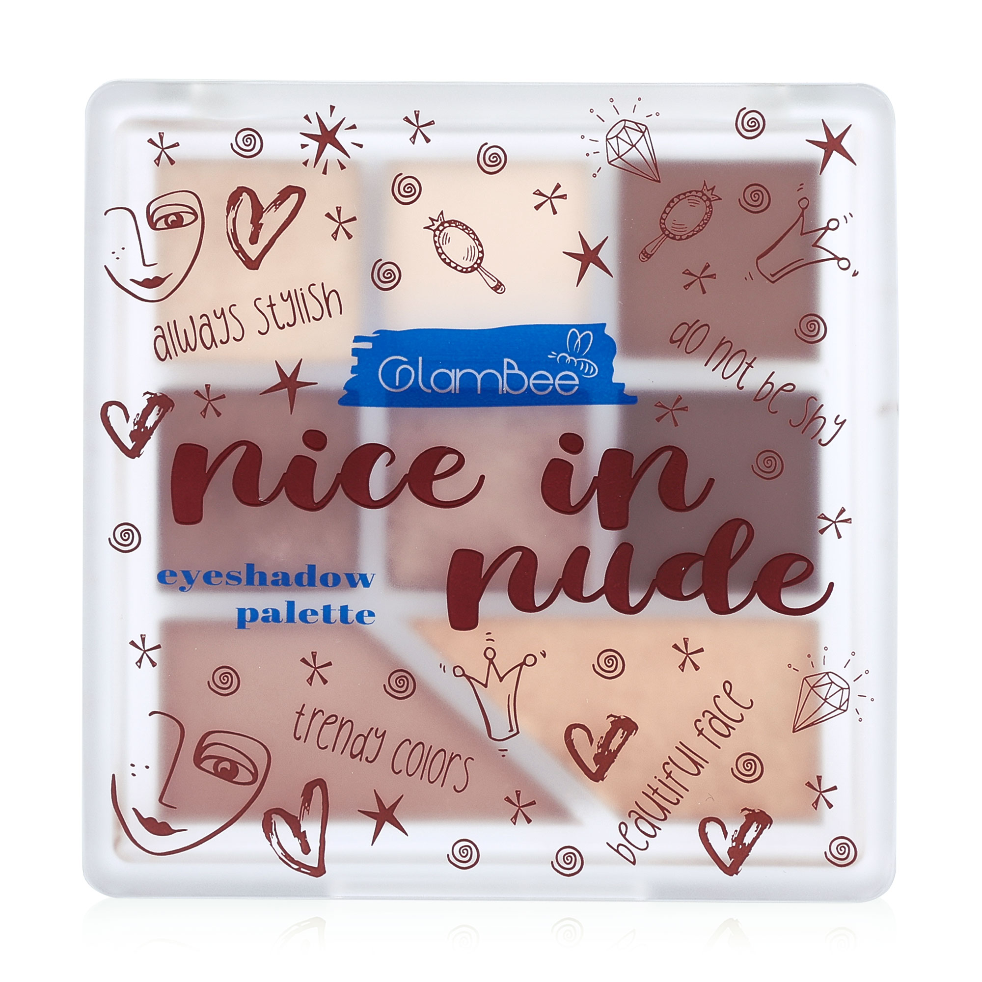 

Уцінка! Палетка тіней для повік GlamBee Nice in Nude Eyeshadow тон 02, 6.5 г