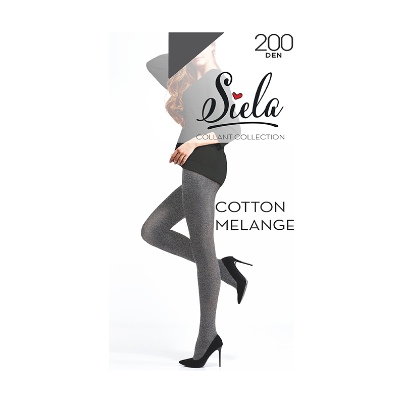 

Колготки жіночі Siela Cotton Melange, 200 DEN, Dark Grey, розмір 4