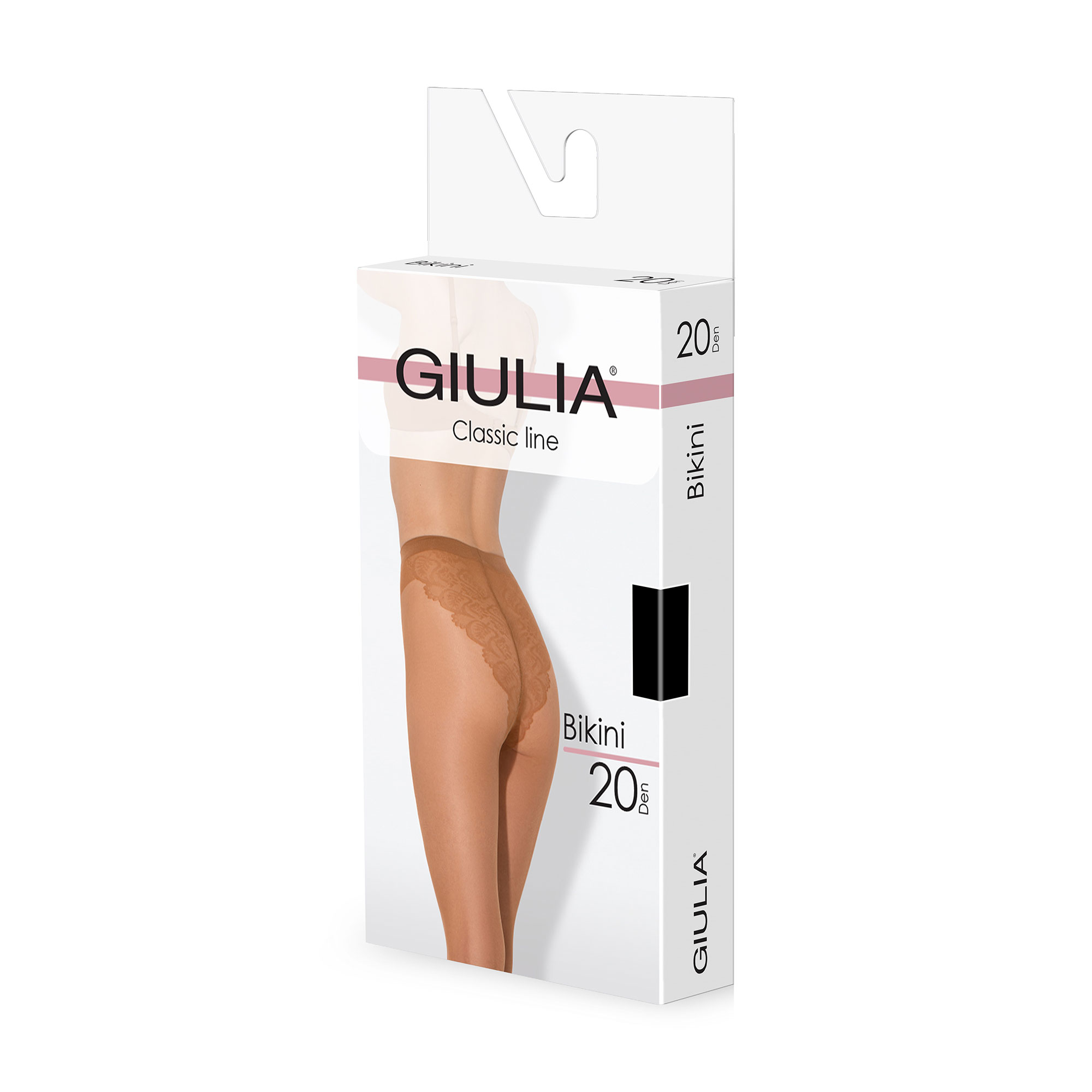 

Колготки жіночі Giulia Bikini з ажурними трусиками, 20 DEN, Nero, розмір 2 (Smart Box)