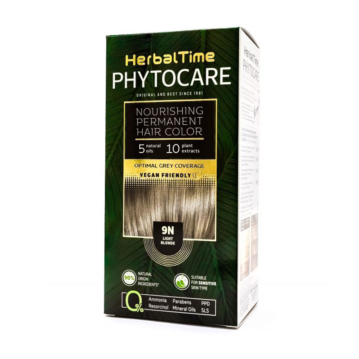 

Безаміачна фарба для волосся Herbal Time Phytocare Permanent Hair Color 9N Світло-русявий, 125 мл