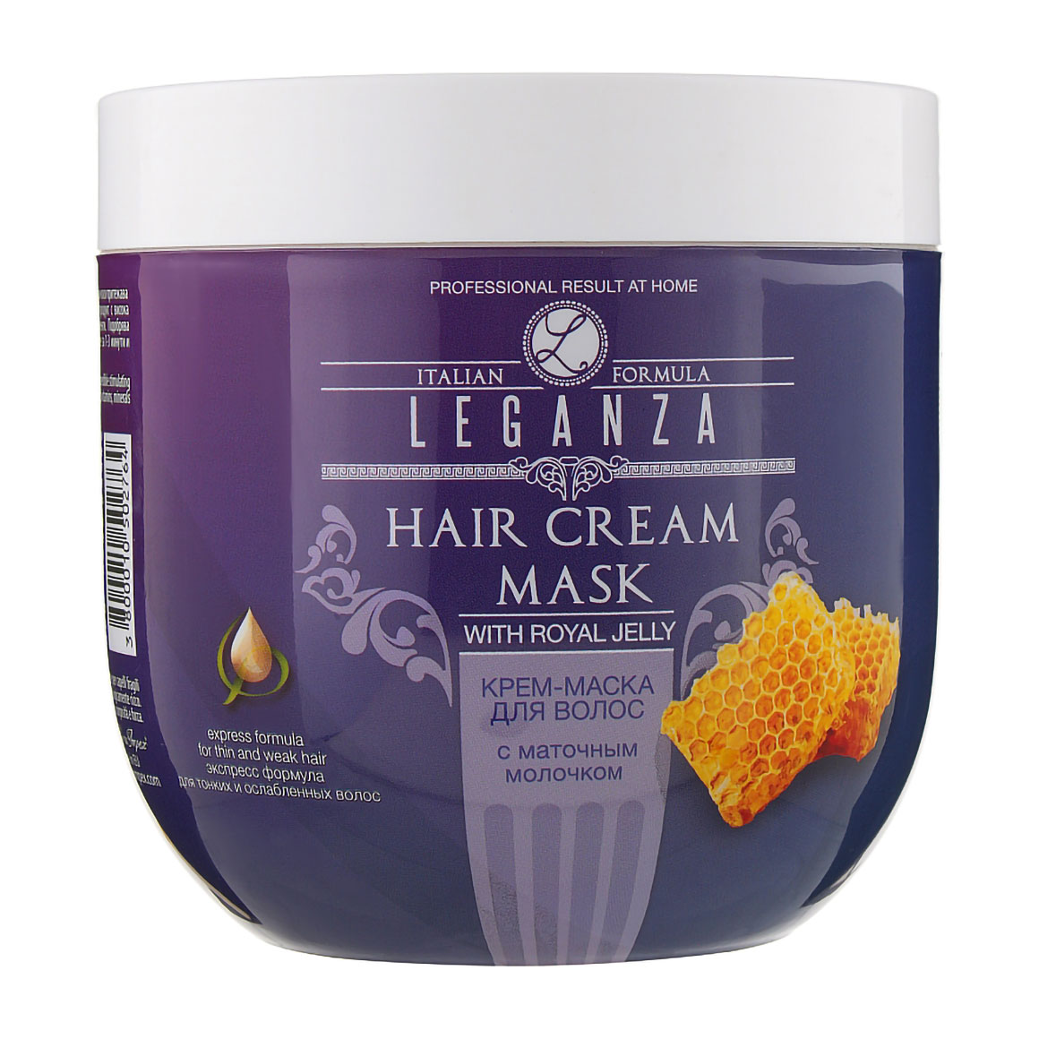 

Уцінка! Крем-маска для волосся Leganza Hair Cream Mask з маточкиним молочком, 1 л (без дозатора)