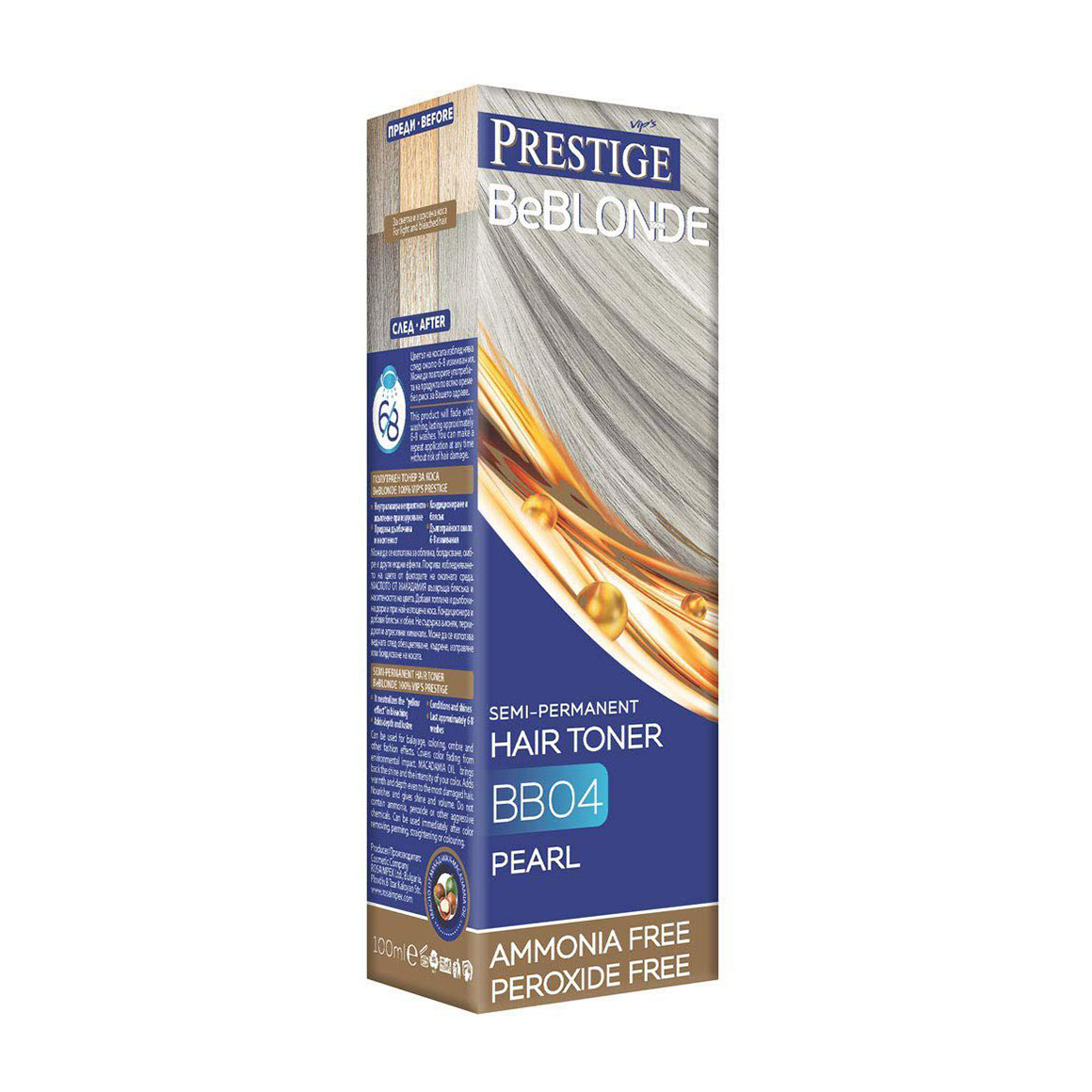 

Безаміачний відтінковий бальзам для волосся Vip's Prestige BeBlond Semi-Permanent Hair Toner BB04 Pearl, 100 мл