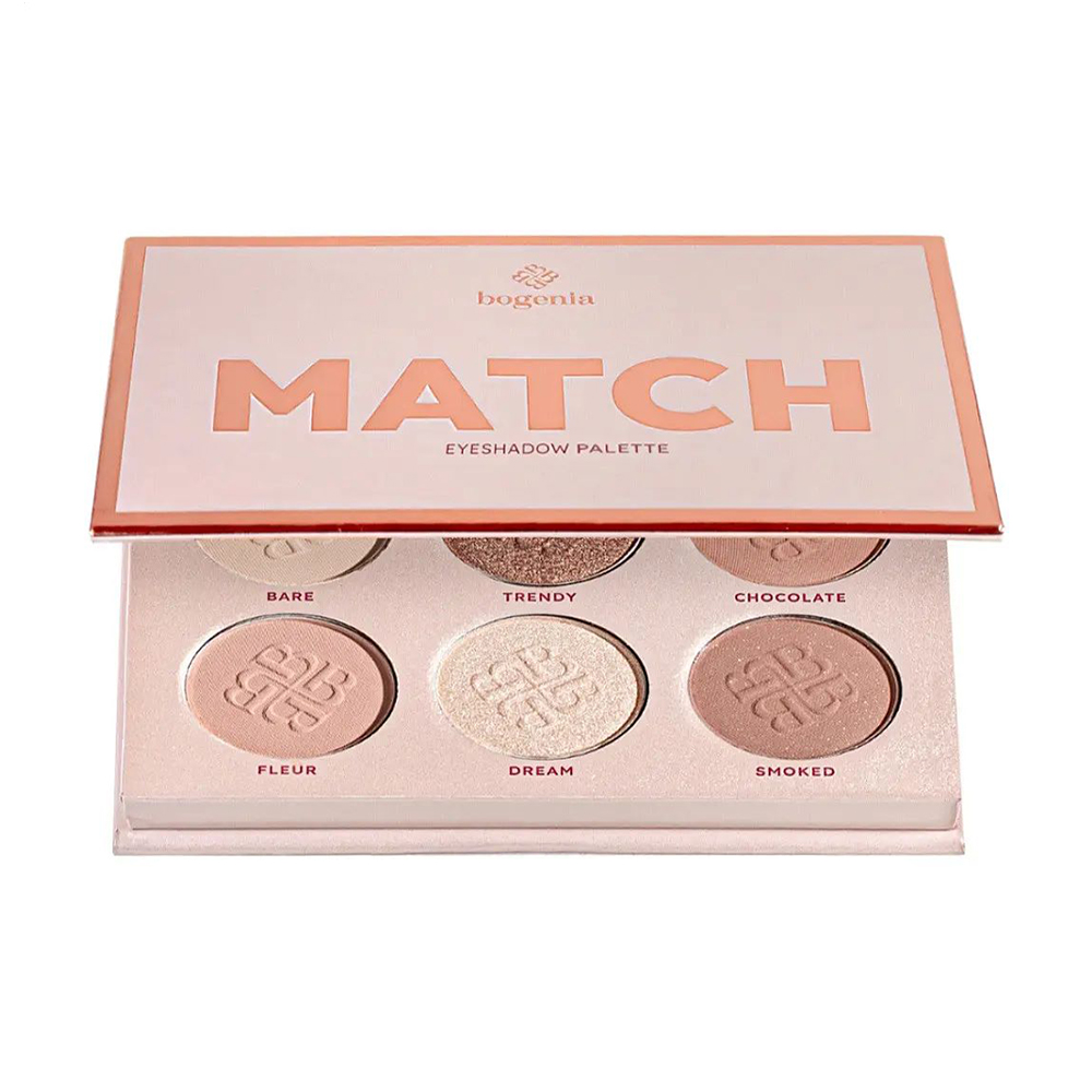 

Палетка тіней для повік Bogenia Pro Match Eyeshadow Palette BG908, 6 відтінків, 11.4 г