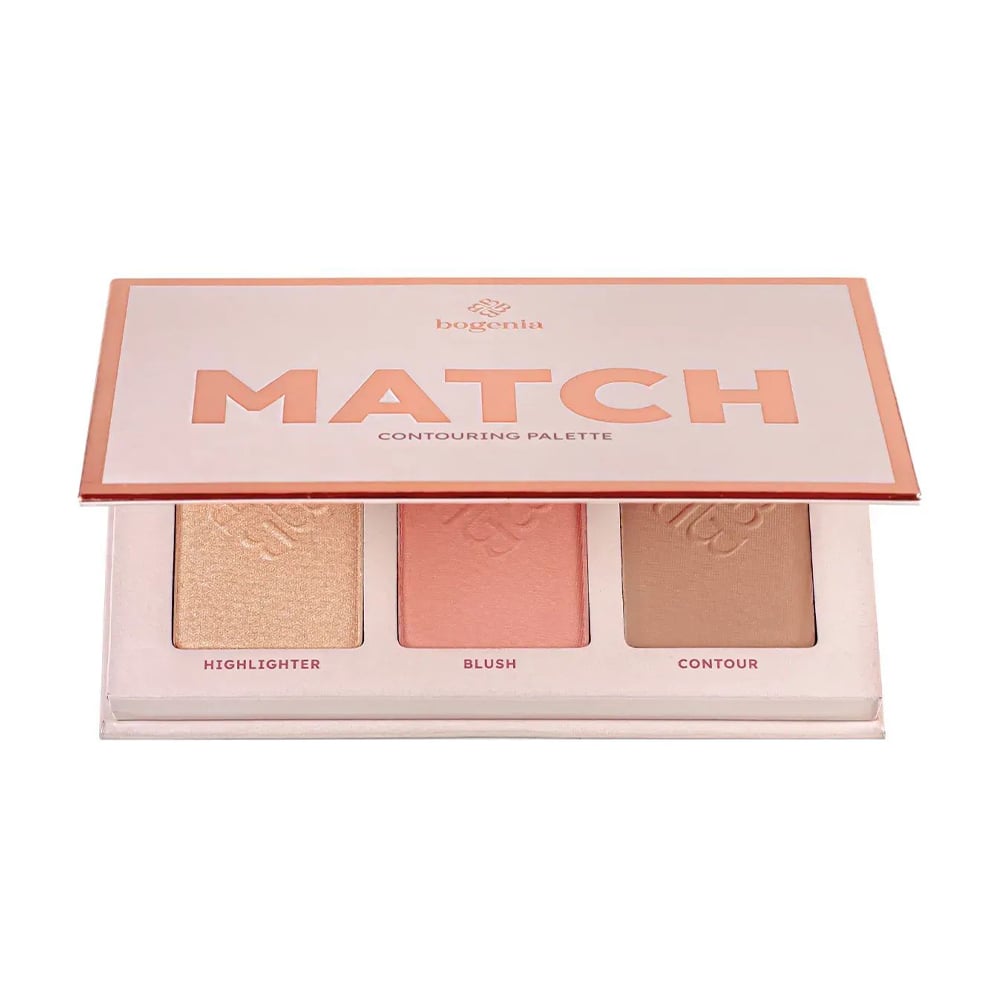

Палетка для контурінгу обличчя Bogenia Match Contour Palette BG907, 3 відтінки, 12 г