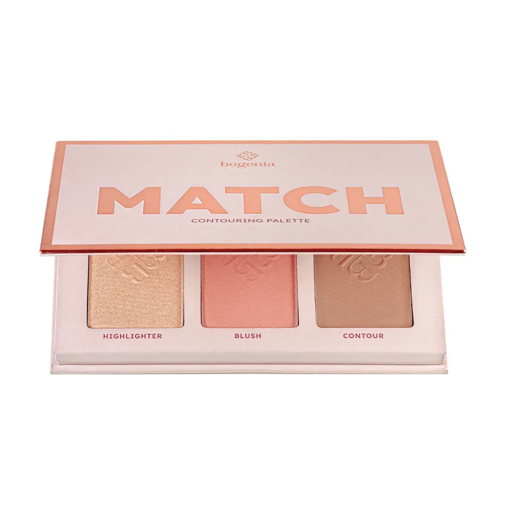 

Палетка для контурінгу обличчя Bogenia Pro Match Contour Palette BG907, 3 відтінки, 12 г