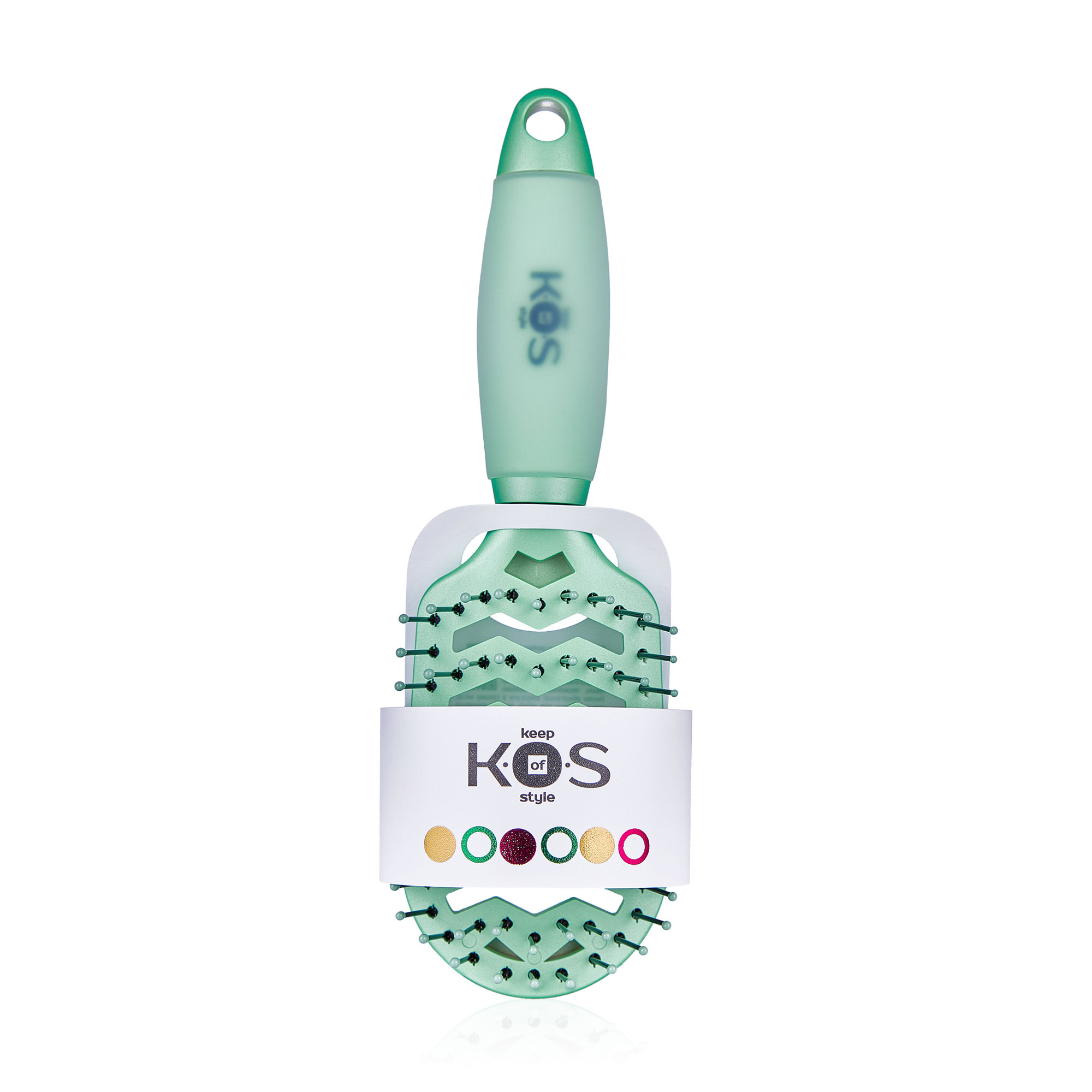 

Масажна щітка K.O.S з силіконовою ручкою, продувна, зелена, 1 шт