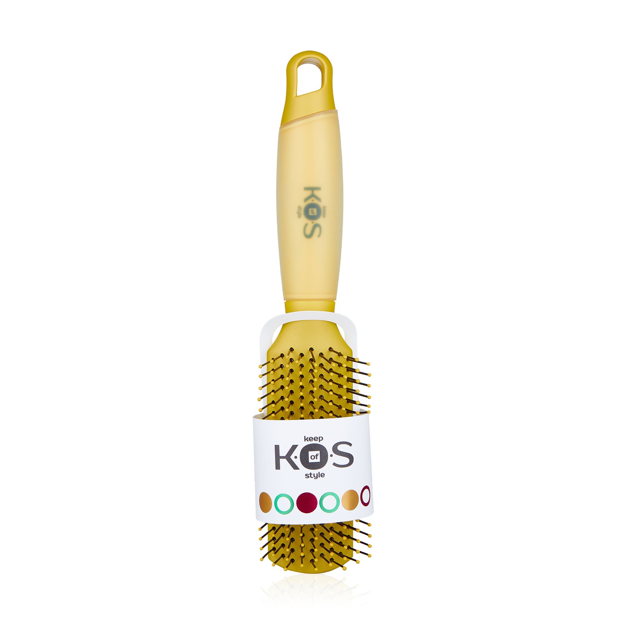 

Масажна щітка K.O.S з силіконовою ручкою, непродувна, жовта, 1 шт