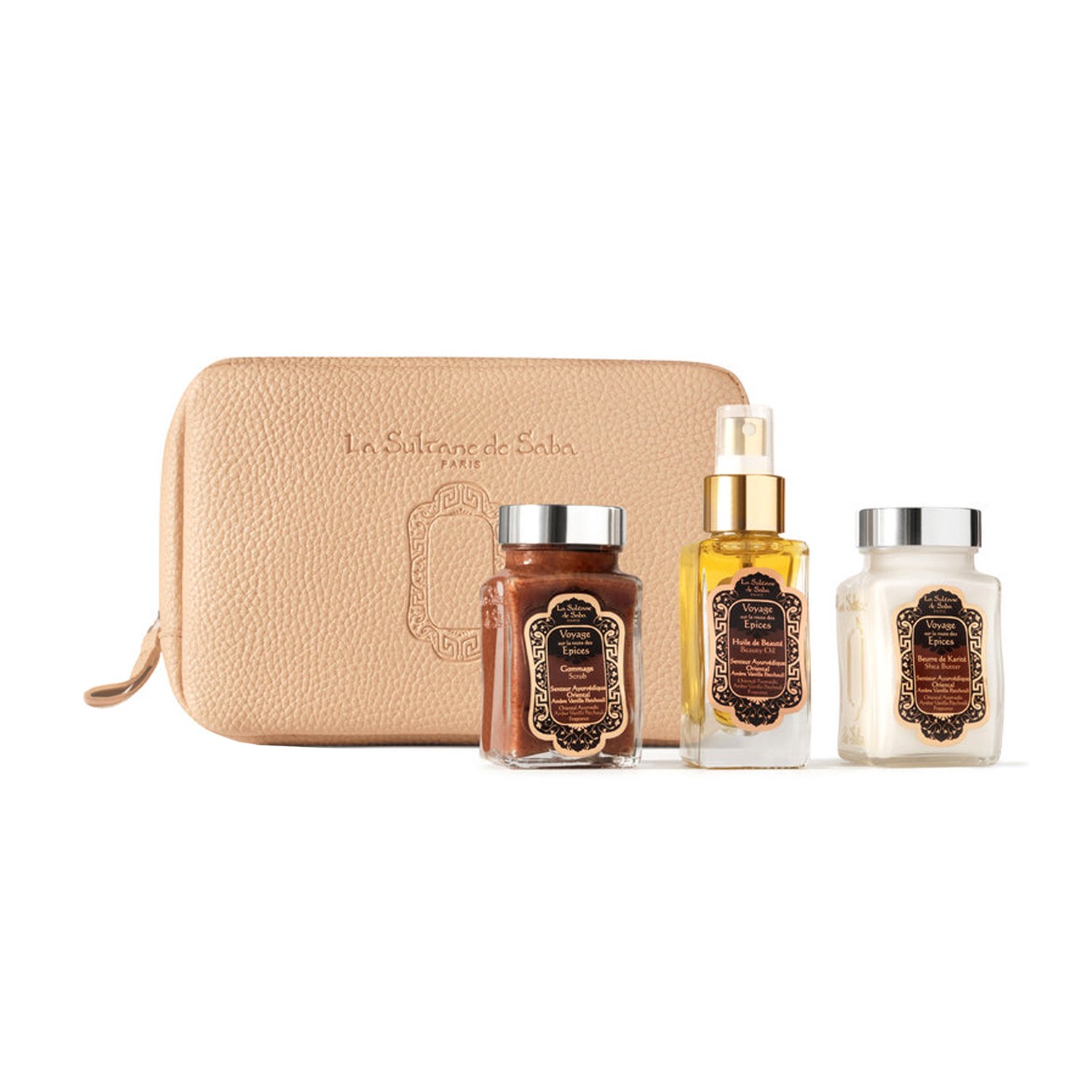 

Набір для тіла La Sultane de Saba Ayurvedic (косметична олія, 50 мл + олія ши, 100 мл + скраб, 100 мл + косметичка, 1 шт)