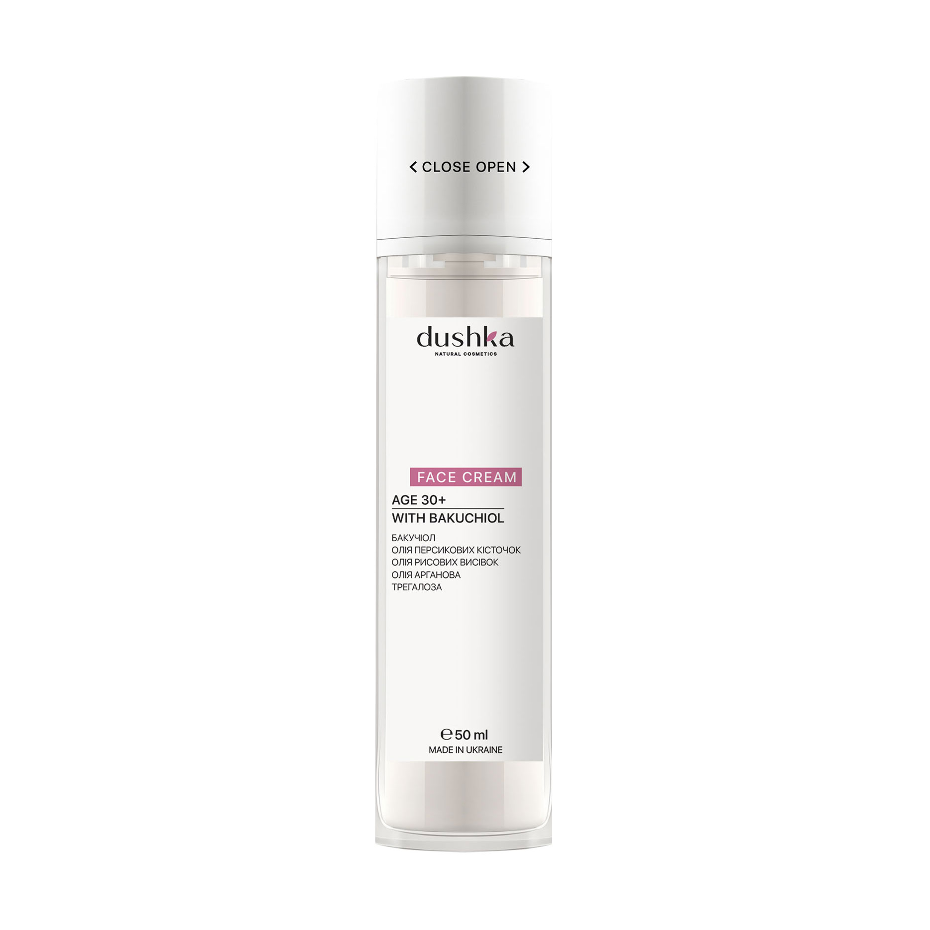 Крем для обличчя Dushka Face Cream з бакучіолом, від 30 років, 50 мл