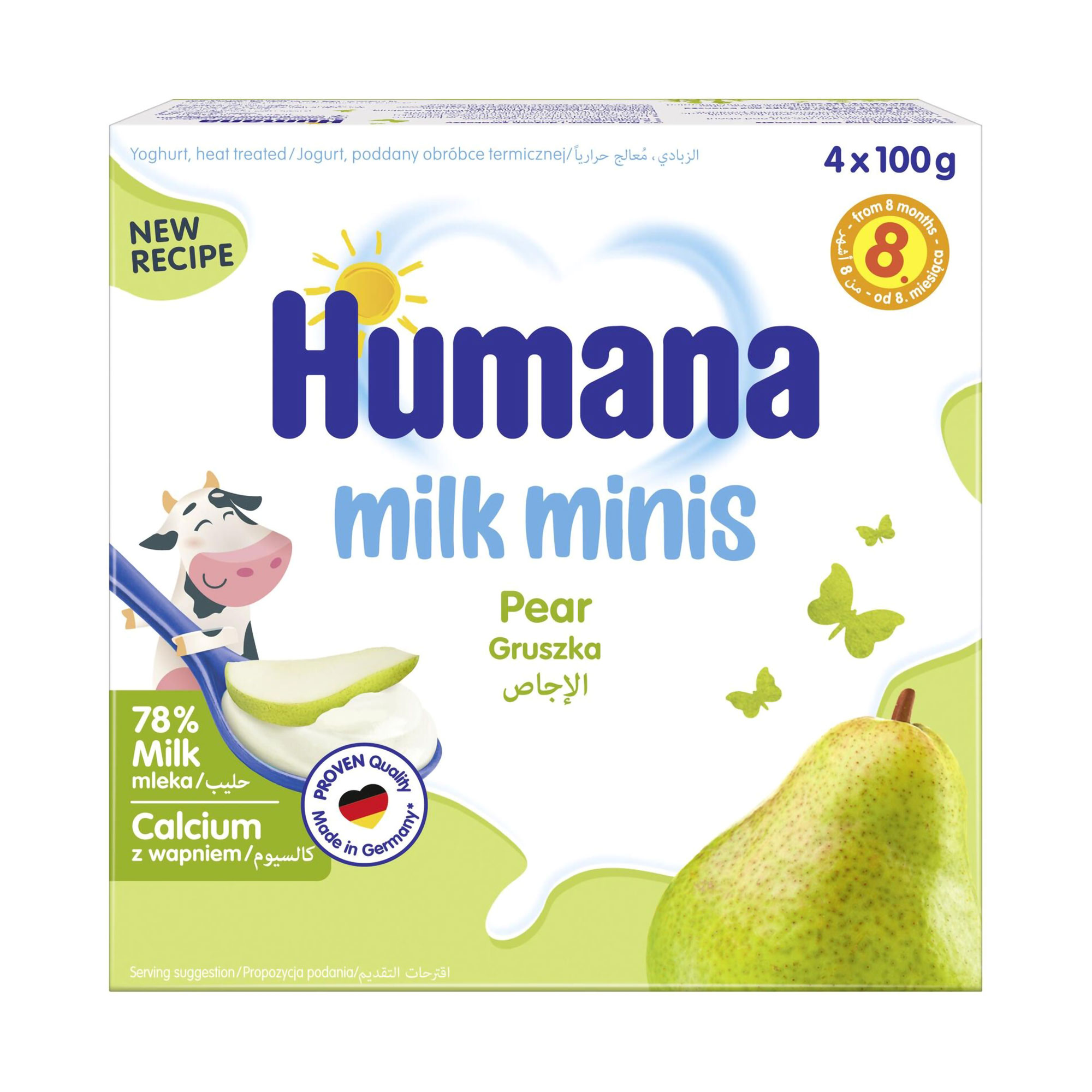 

Дитячий кисломолочний продукт Humana Milk Minis Pear з грушею, від 8 місяців, 4*100 г