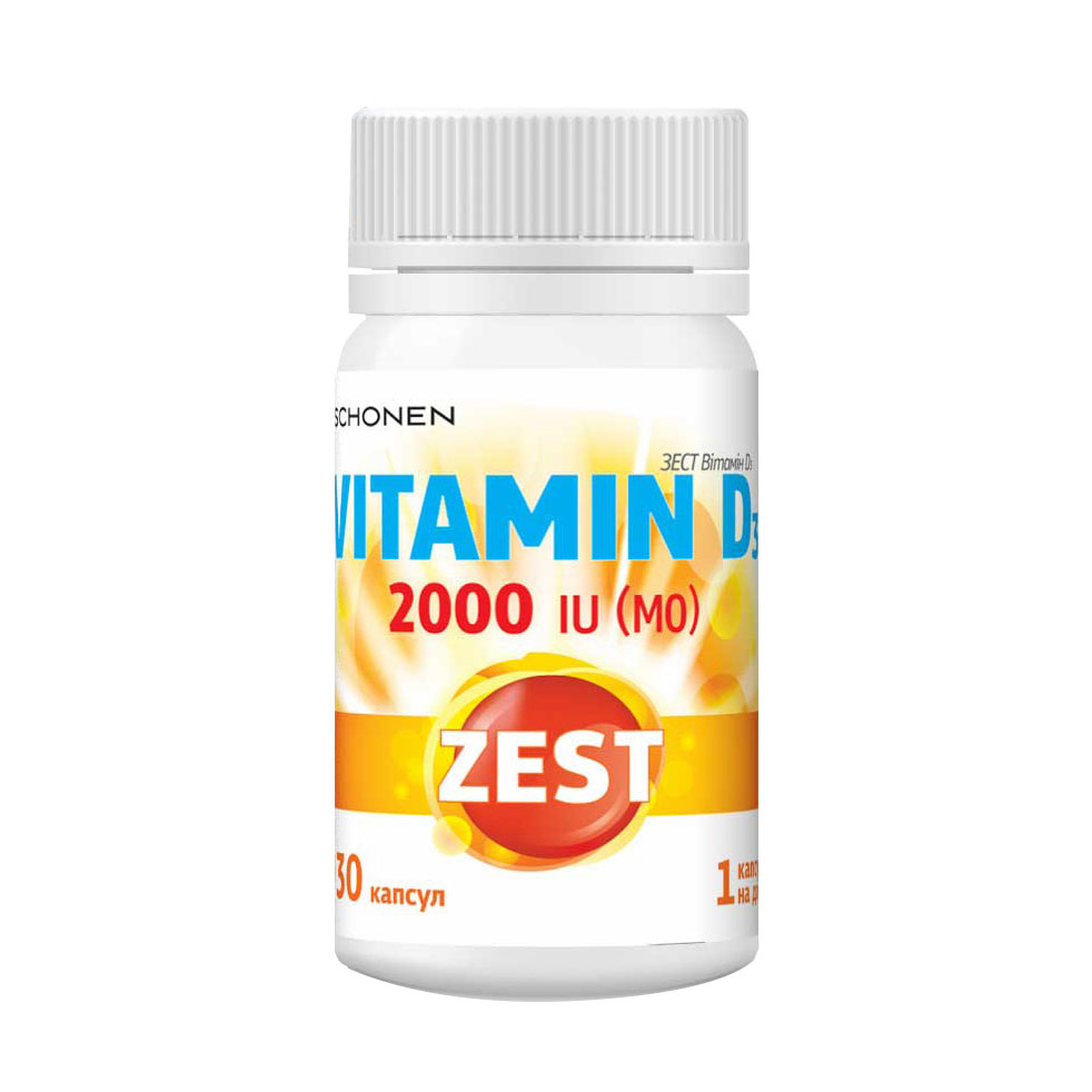 

Вітамін D3 Schonen Vitamin D3 2000 МО, 30 капсул