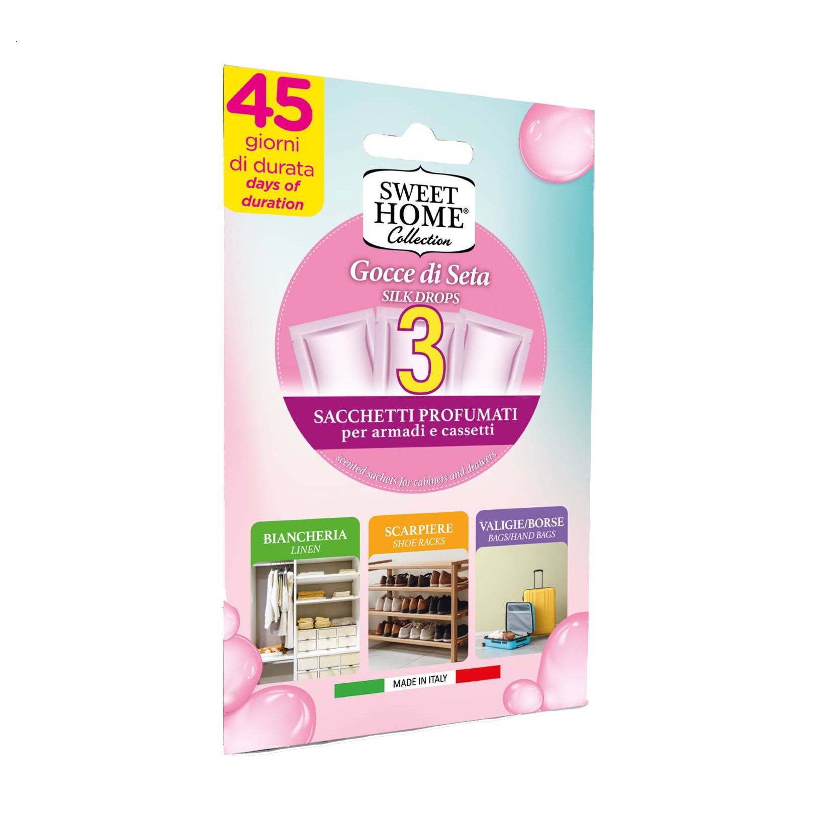 

Ароматичне саше для гардеробу Sweet Home Collection Silk Drops Scented Sachets, 3 шт