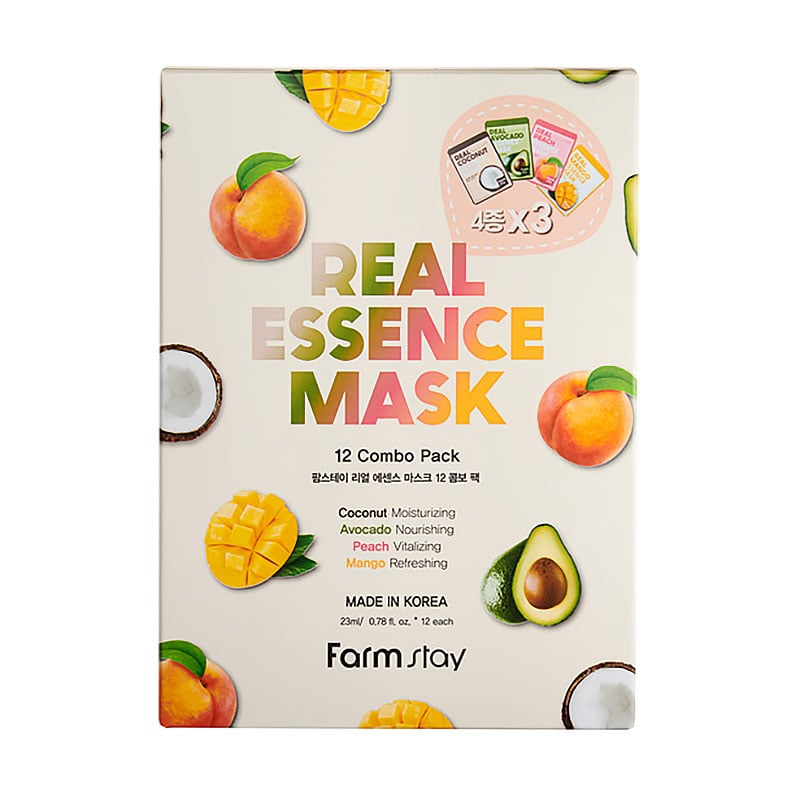 

Набір масок для обличчя FarmStay Real Essence Face Mask Pack (Mango, 3 шт + Avocado, 3 шт + Coconut, 3 шт + Peach, 3 шт)