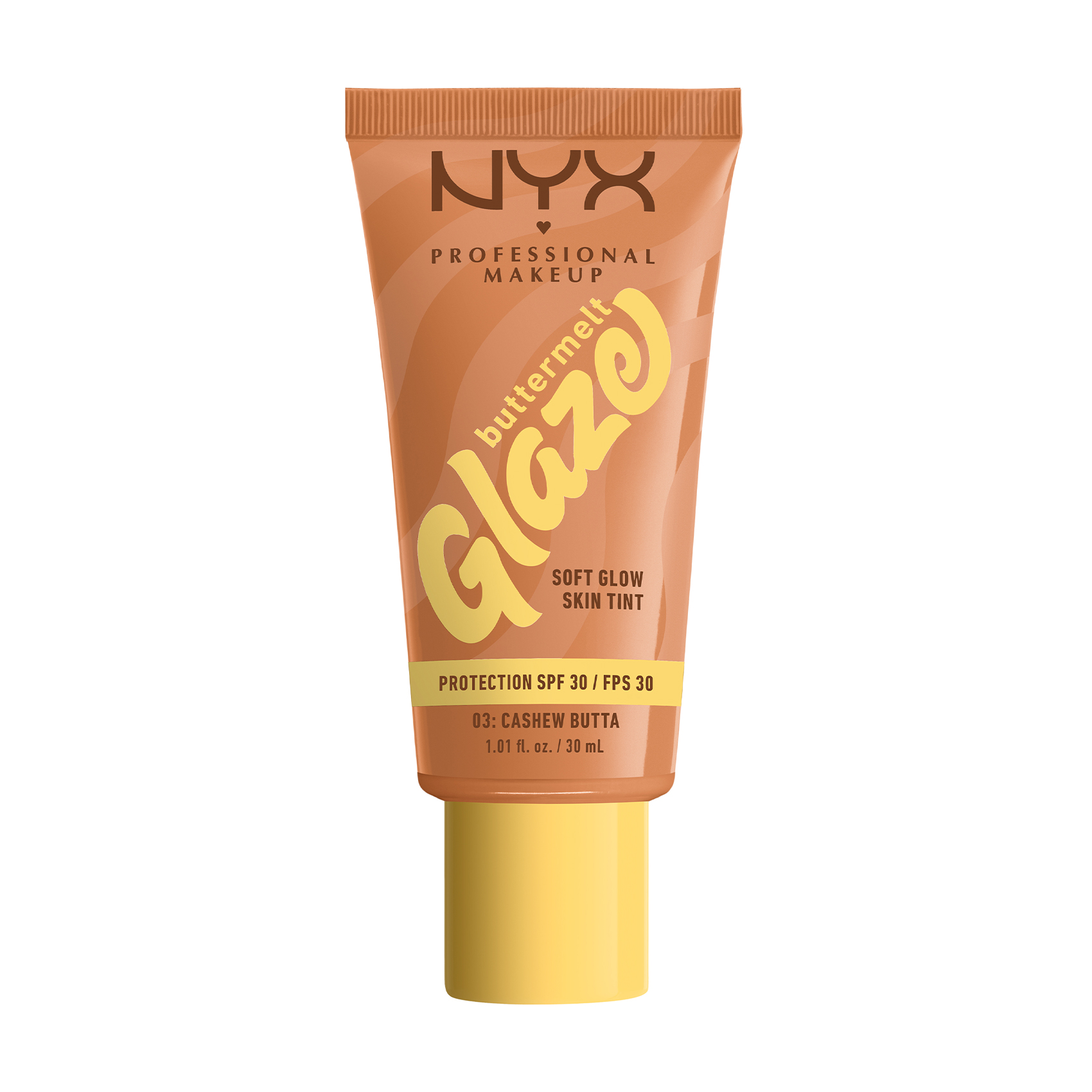 

Тональна основа-тінт для обличчя NYX Professional Makeup Buttermelt Glaze Soft Glow Skin Tint, SPF 30, 03 Cashew Butta, 30 мл