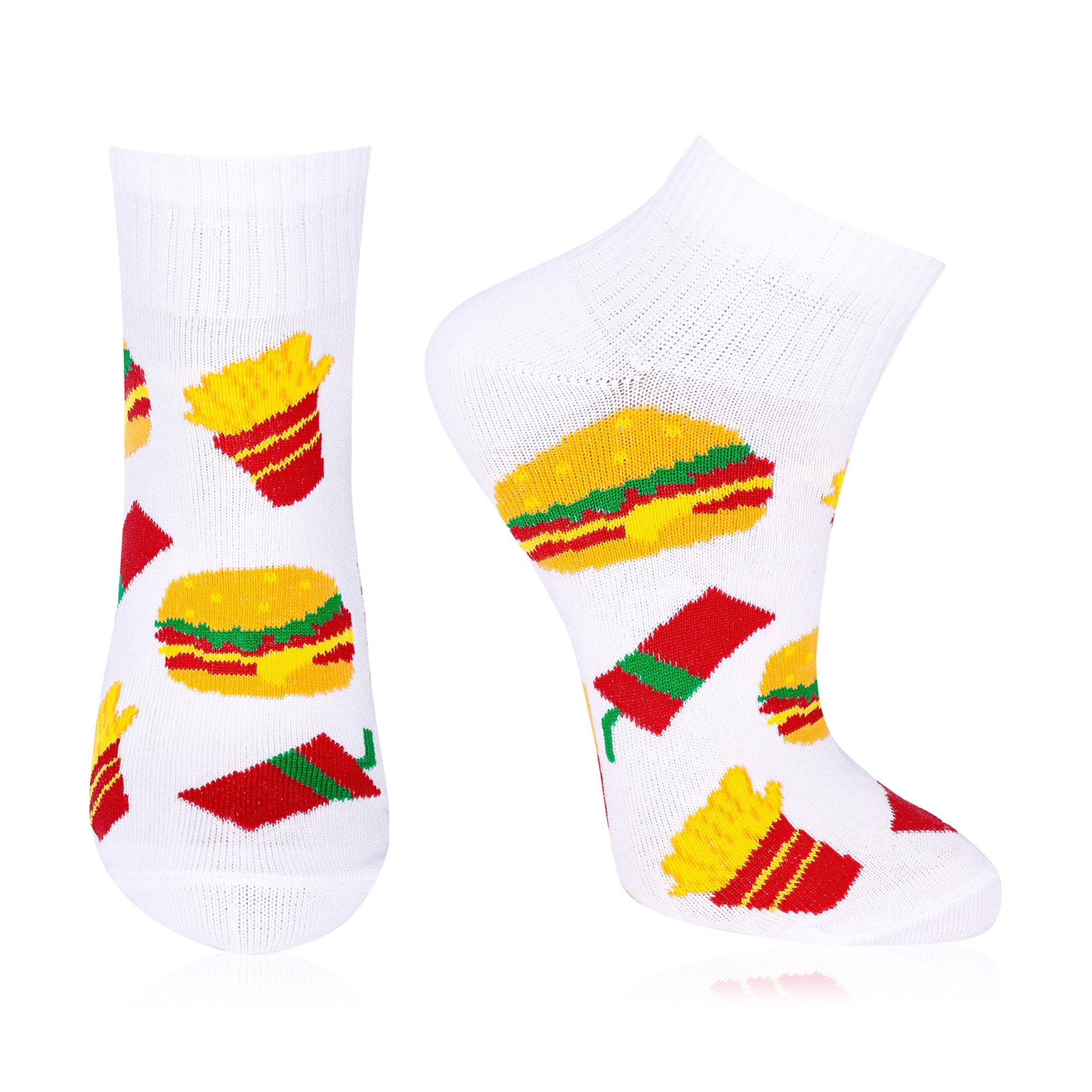 

Дитячі шкарпетки AmiGО Бургери та фрі, білі, розмір 22-24