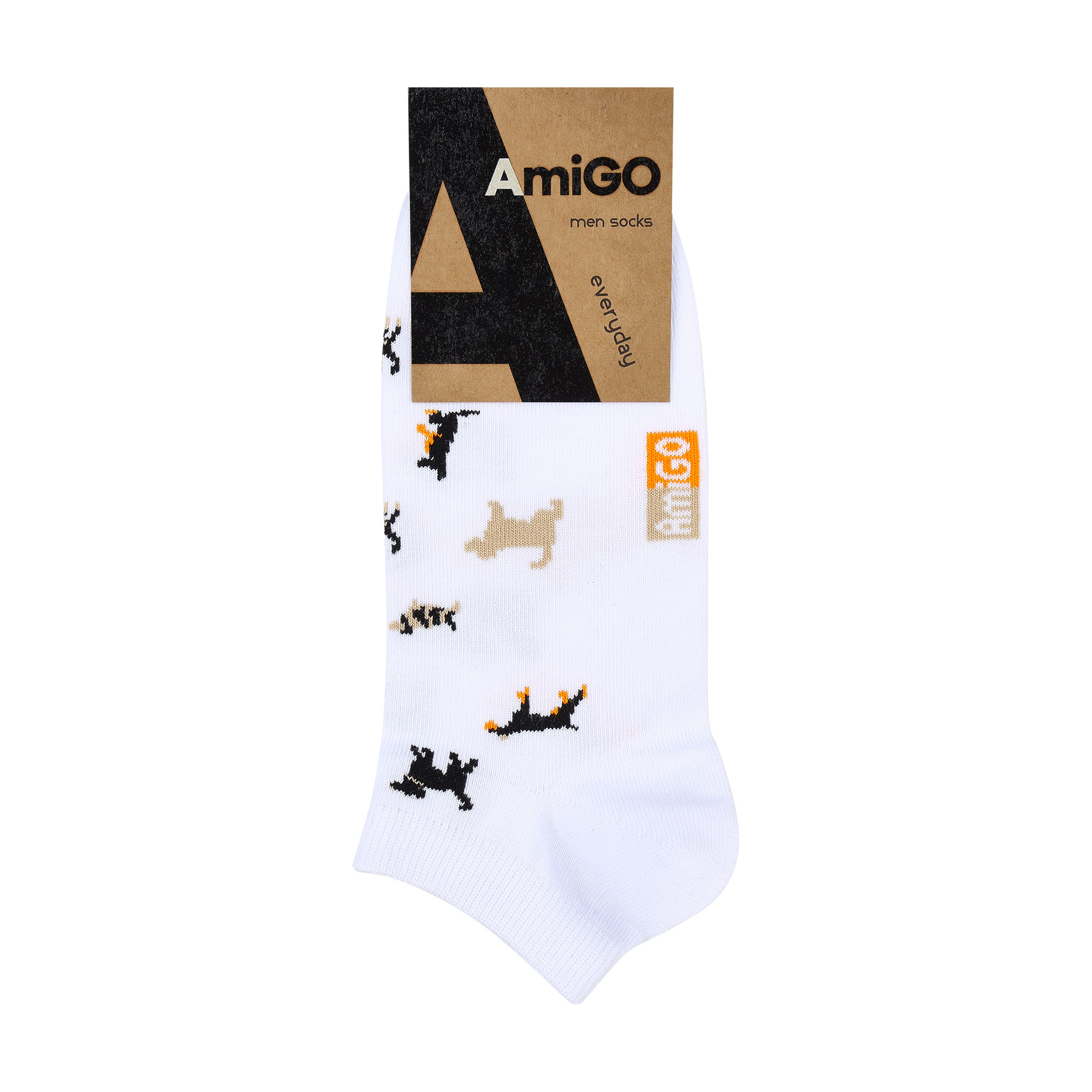 

Шкарпетки чоловічі AmiGO собаки, білі, розмір 27