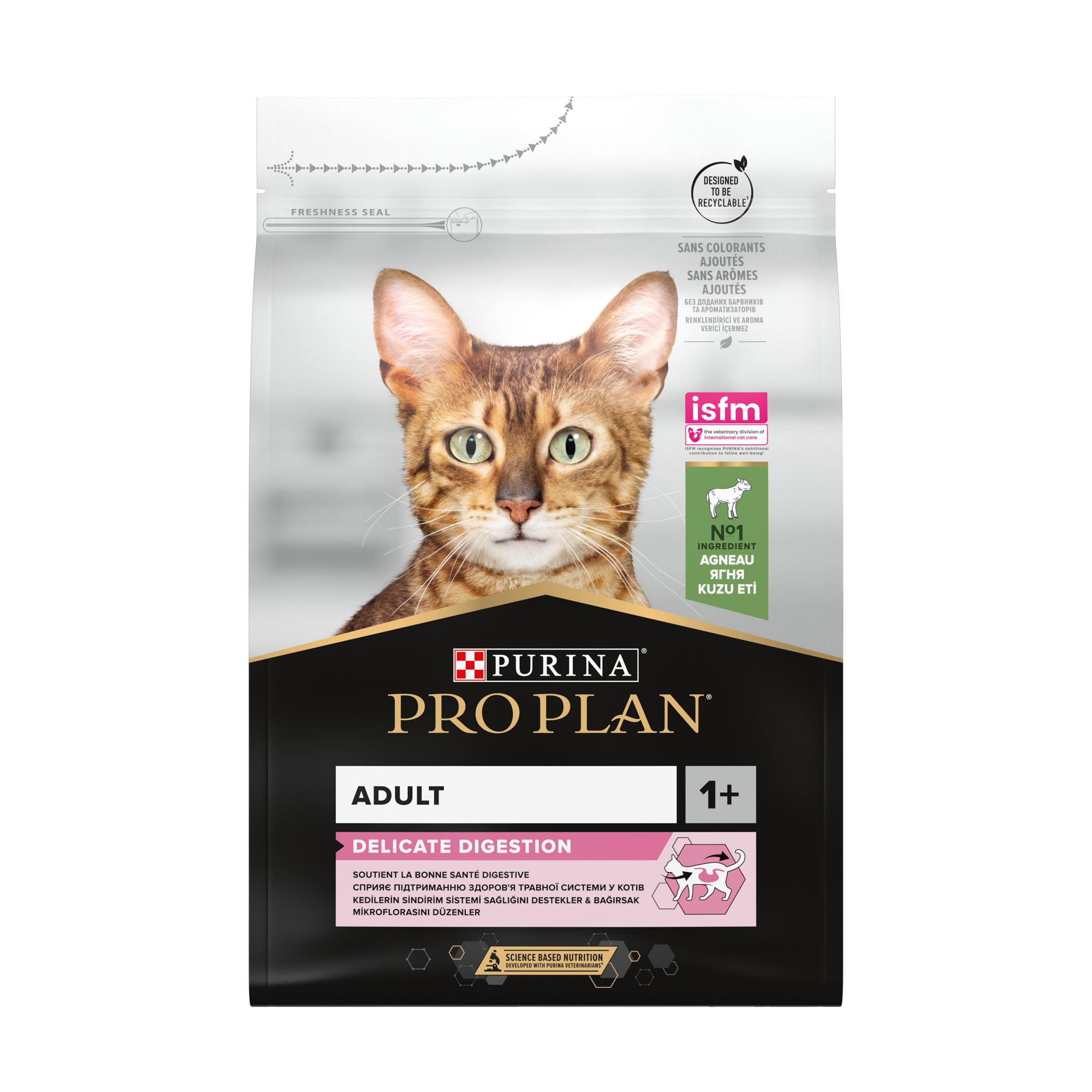 

Сухий корм для котів від 1 року Pro Plan Adult 1+ Delicate Digestion з чутливим травленням та вибагливих до їжі, з ягням, 3 кг