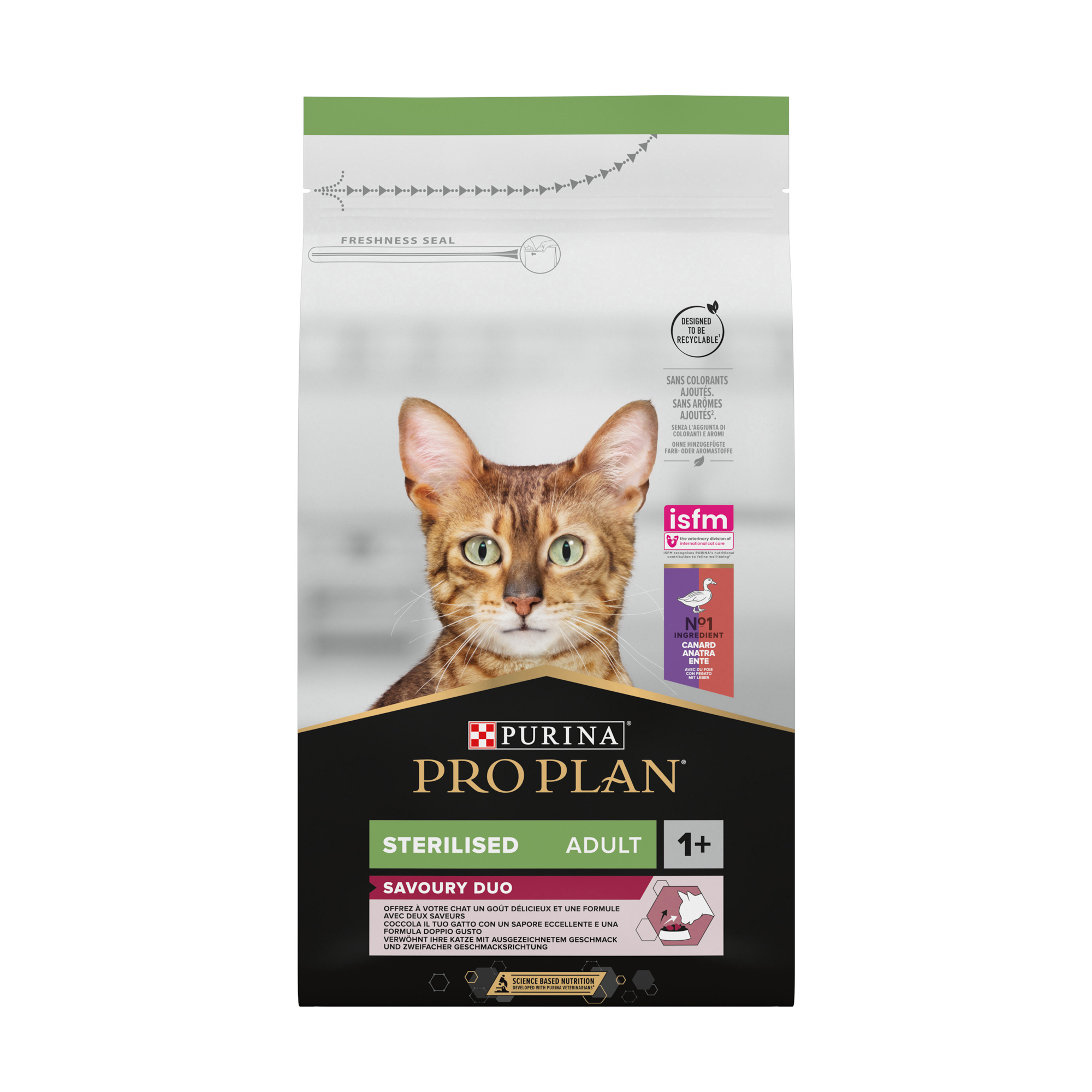 

Уцінка! Сухий корм для стерилізованих котів від 1 року Pro Plan Sterilised Adult 1+ Savoury Duo з качкою та печінкою, 1.5 кг