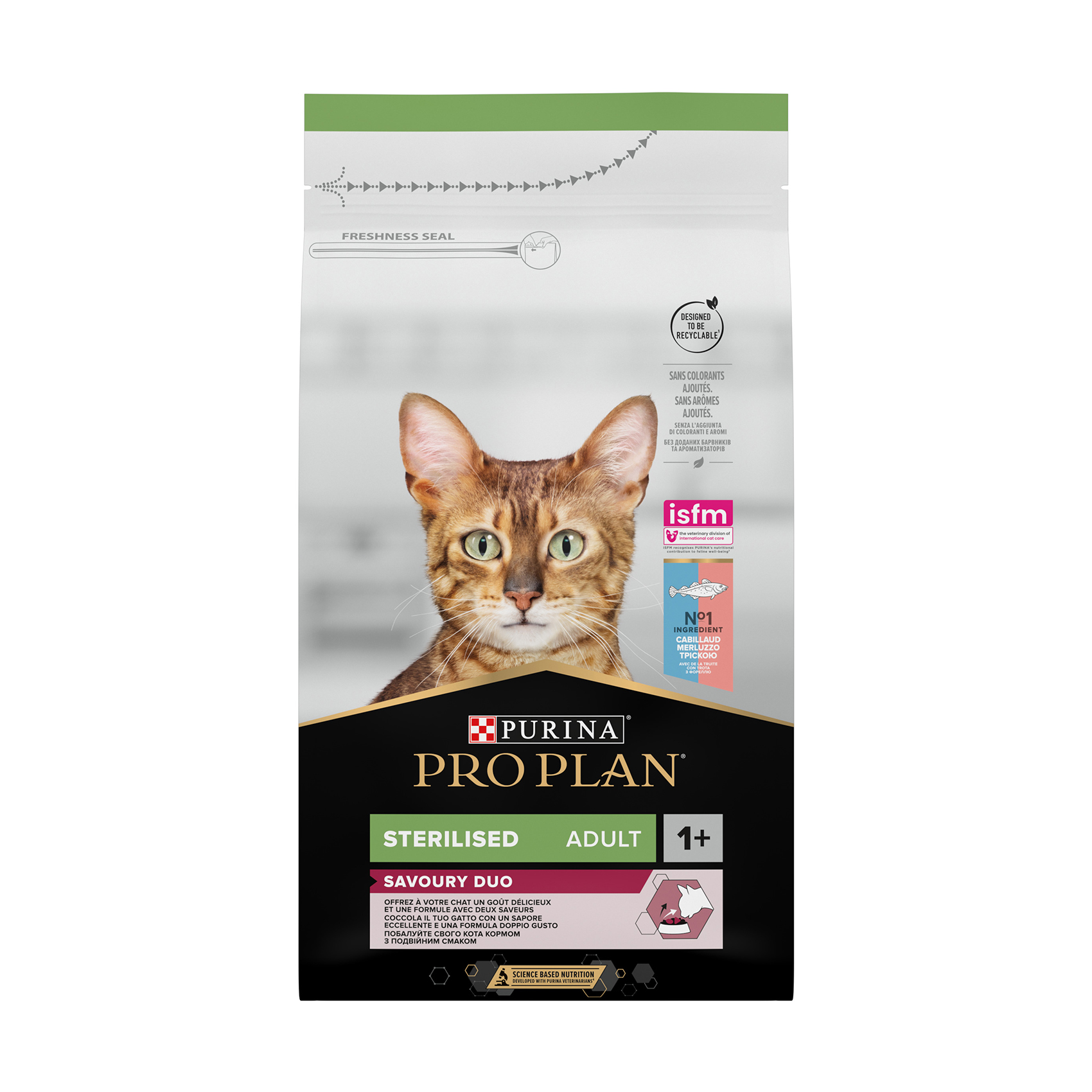 

Уцінка! Сухий корм для дорослих стерилізованих котів Pro Plan Sterilised Adult 1+ Savoury Duo з тріскою та фореллю, 1.5 кг