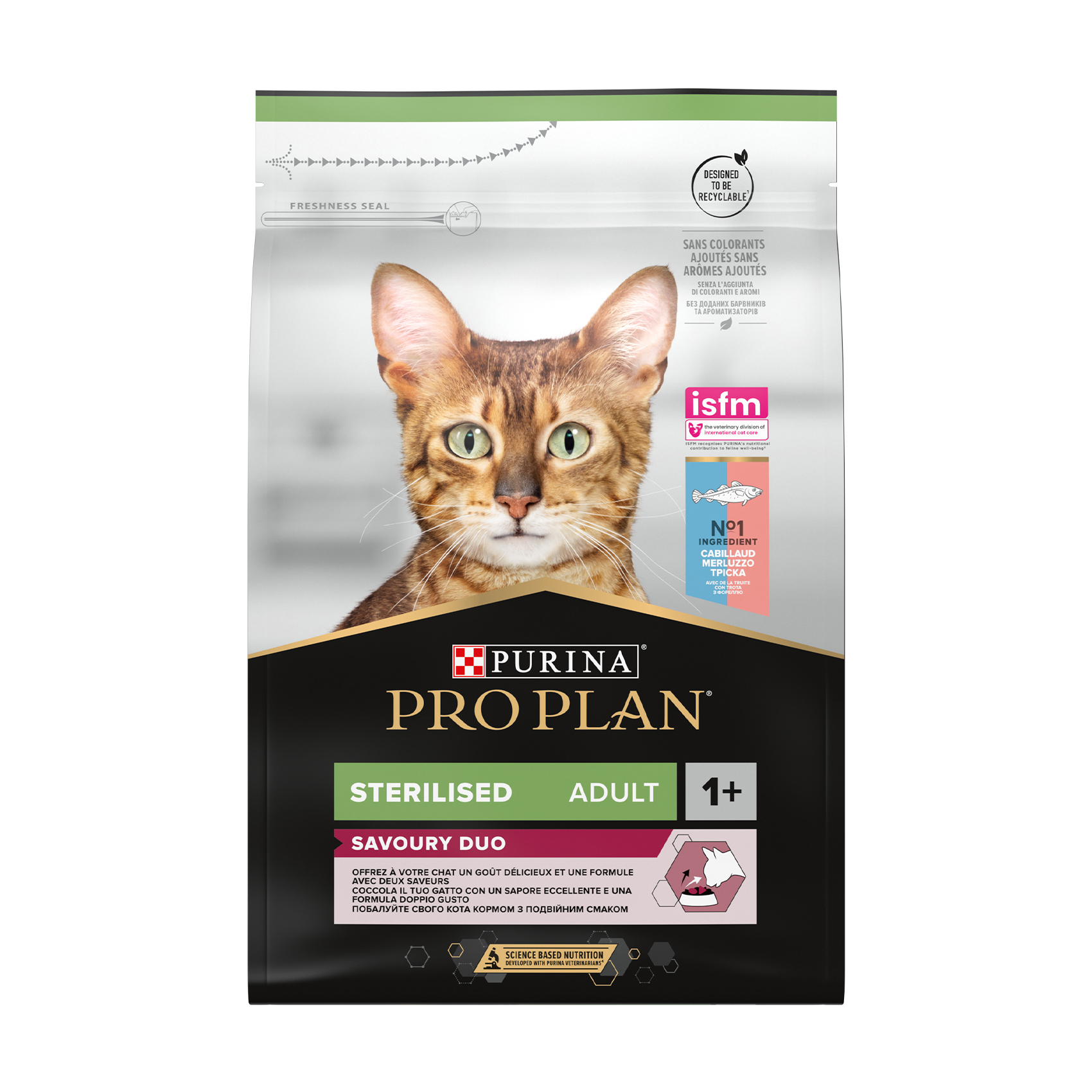 

Уцінка! Сухий корм для дорослих стерилізованих котів Pro Plan Sterilised Adult 1+ Savoury Duo з тріскою та фореллю, 3 кг