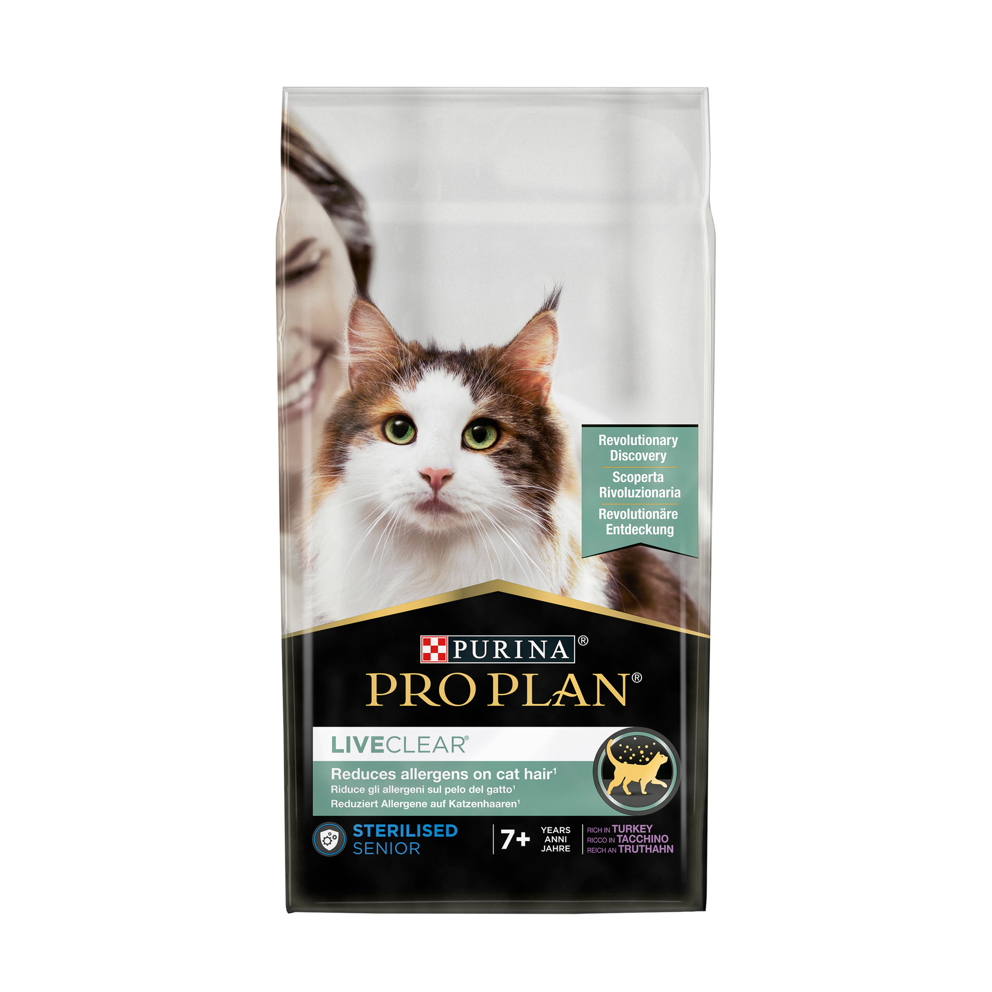 

Сухий корм для котів від 7 років Pro Plan LiveClear Sterilised Adult 7+ для зменшення алергенів на шерсті та після стерилізації, з індичкою, 1.4 кг