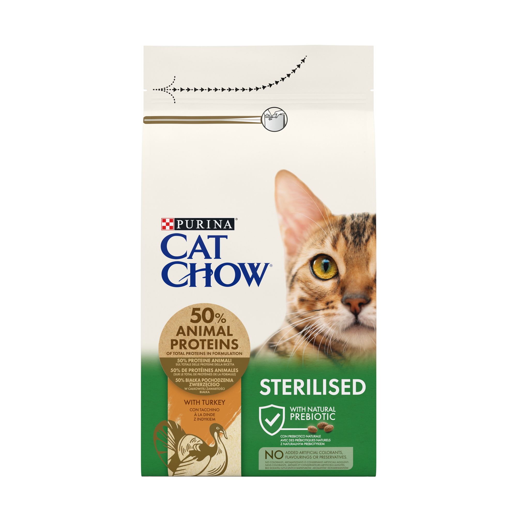 

Сухий корм для дорослих стерилізованих котів Cat Chow Sterilised з індичкою, 1.5 кг