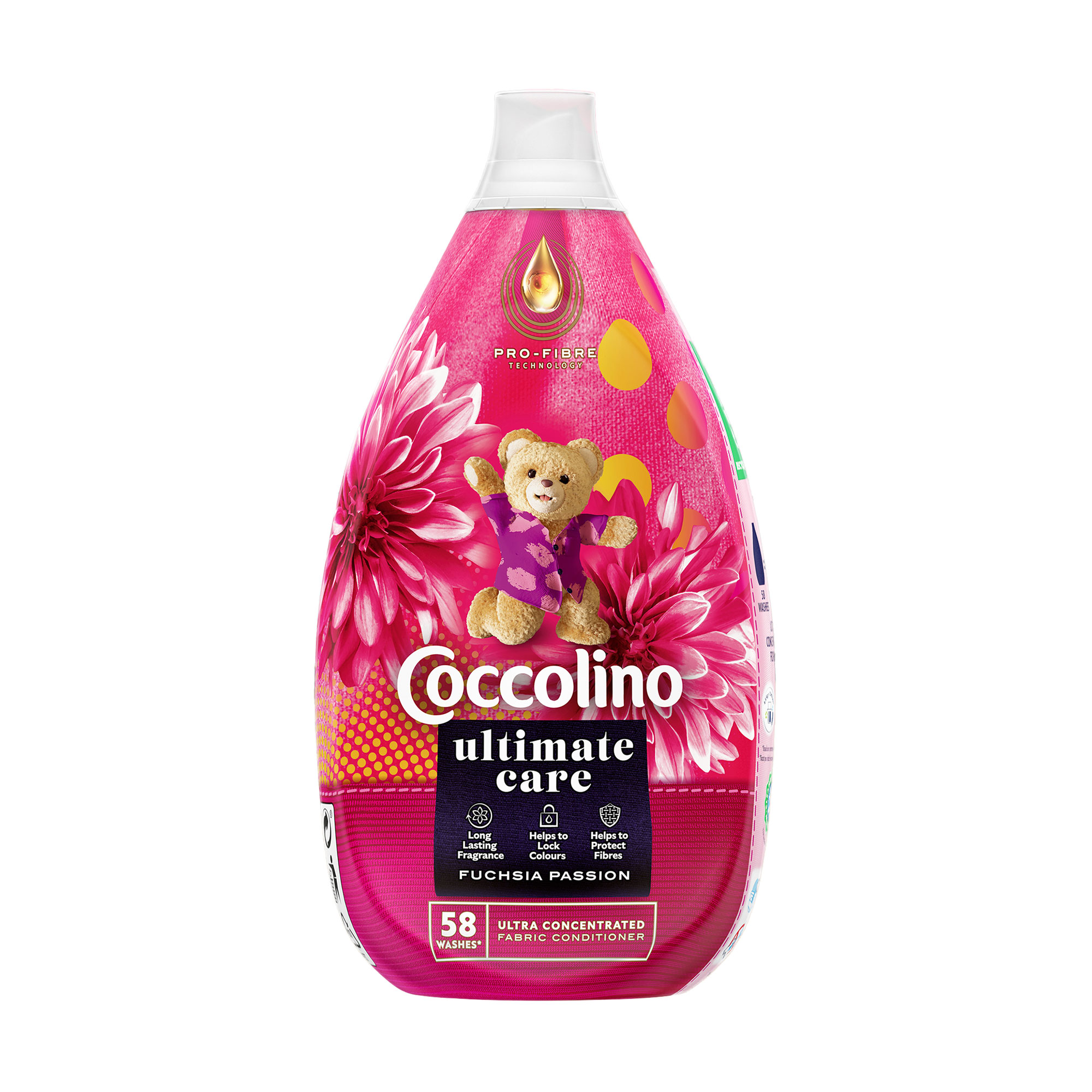 

Кондиціонер для білизни Coccolino Ultimate Care Fuchsia Passion 58 циклів прання, 870 мл