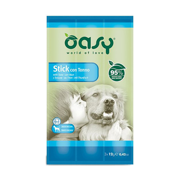 

Уцінка! Ласощі для собак Oasy Stick з тунцем, 3*12 г