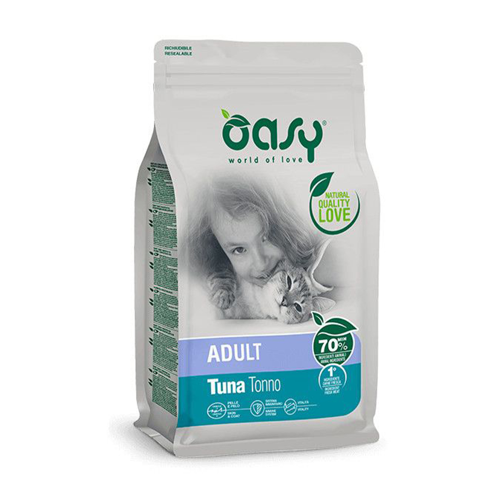 

Сухий корм для кішок Oasy Lifestage Adult з тунцем, 7.5 кг