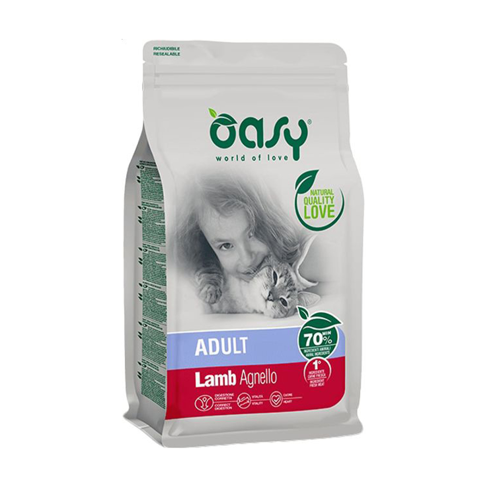 

Сухий корм для кішок Oasy Lifestage Adult з ягням, 300 г
