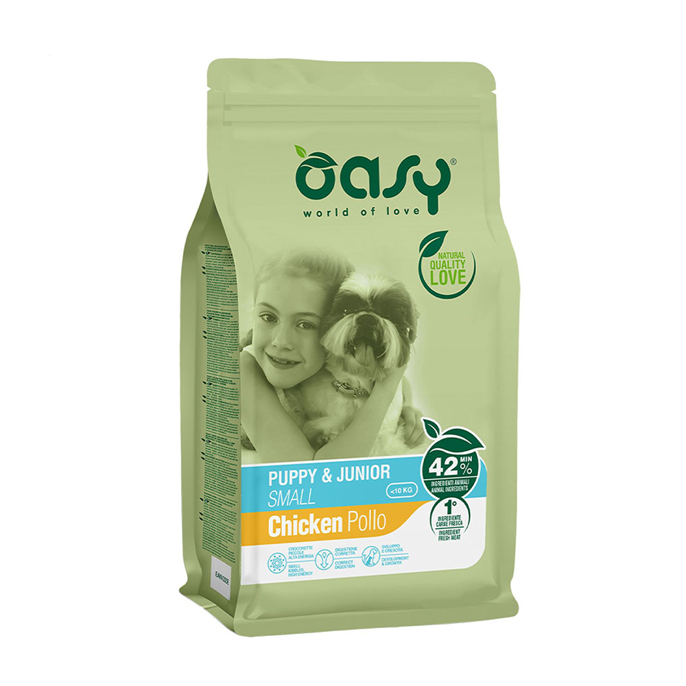 

Сухий корм для цуценят малих порід Oasy Lifestage Puppy & Junior Small з куркою, 1 кг