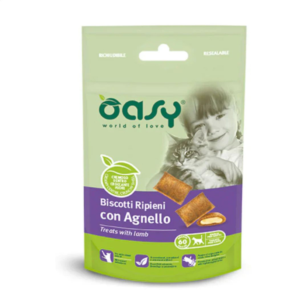 

Ласощі для кішок Oasy Treats з ягням, 60 г
