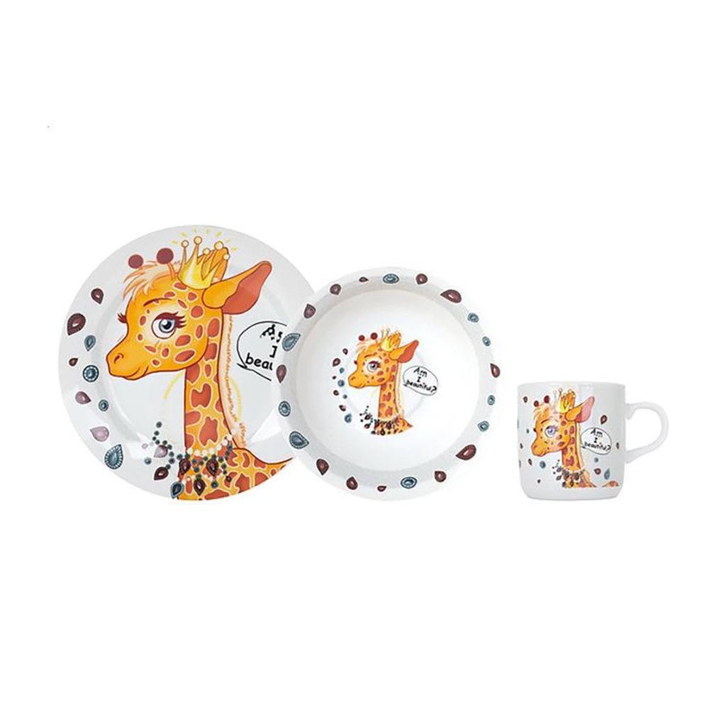 

Уцінка! Дитячий набір посуду Limited Edition Pretty Giraffe (чашка, 230 мл + тарілка обідня, 18 см + тарілка супова, 15 см) (YF6025)